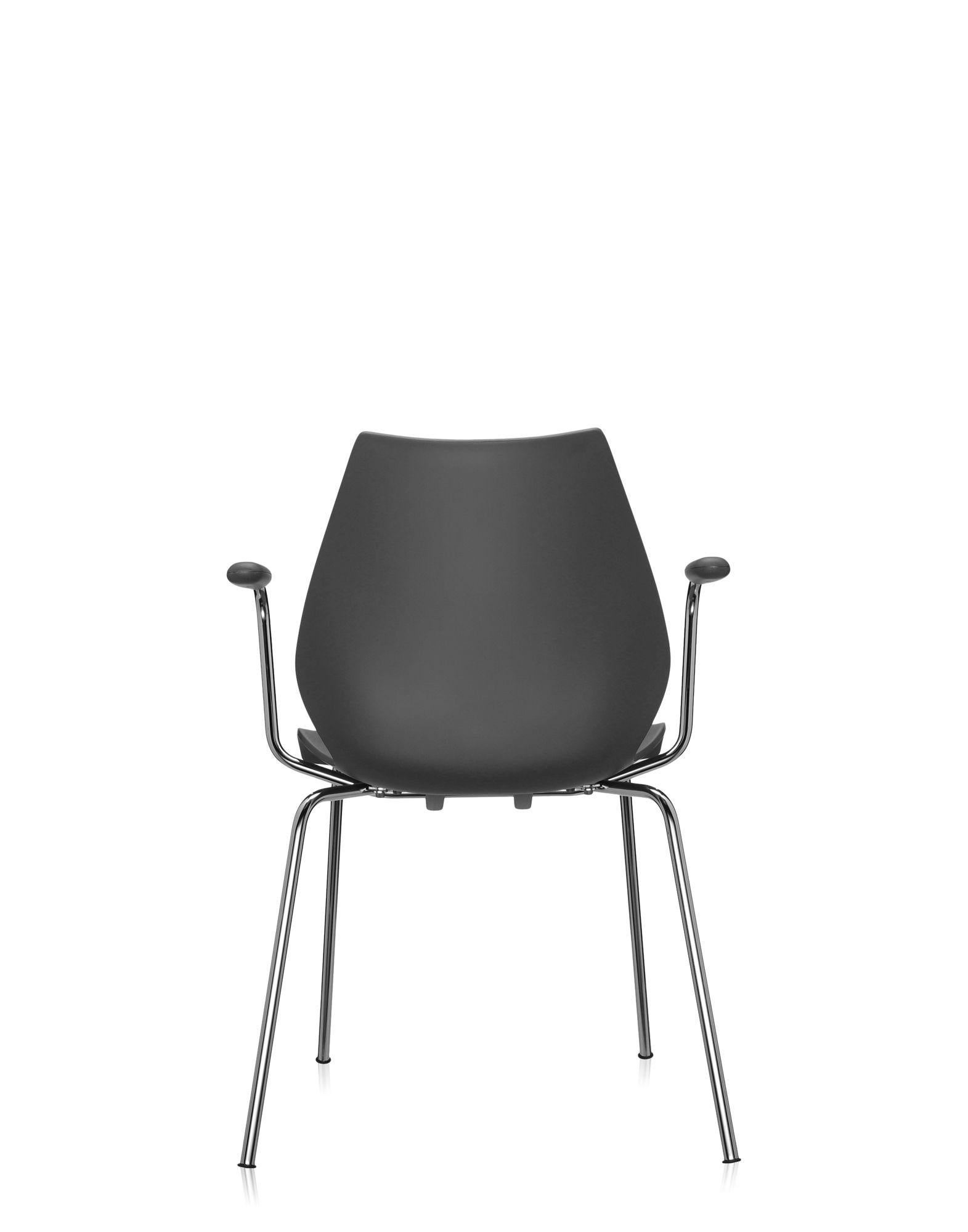 Modern Set of 2 Kartell Maui Armchair in Anthracite by Ludovica and Roberto Palomba