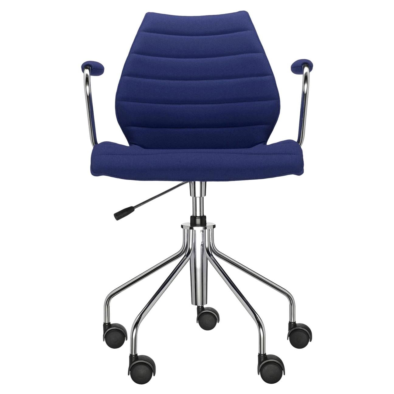 Kartell Maui Soft Trevira Armchair in Blue by Vico Magistretti