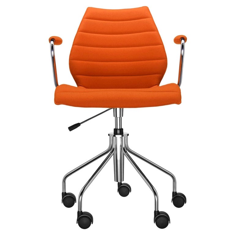 Kartell Maui Soft Trevira Armchair in Orange by Vico Magistretti For Sale