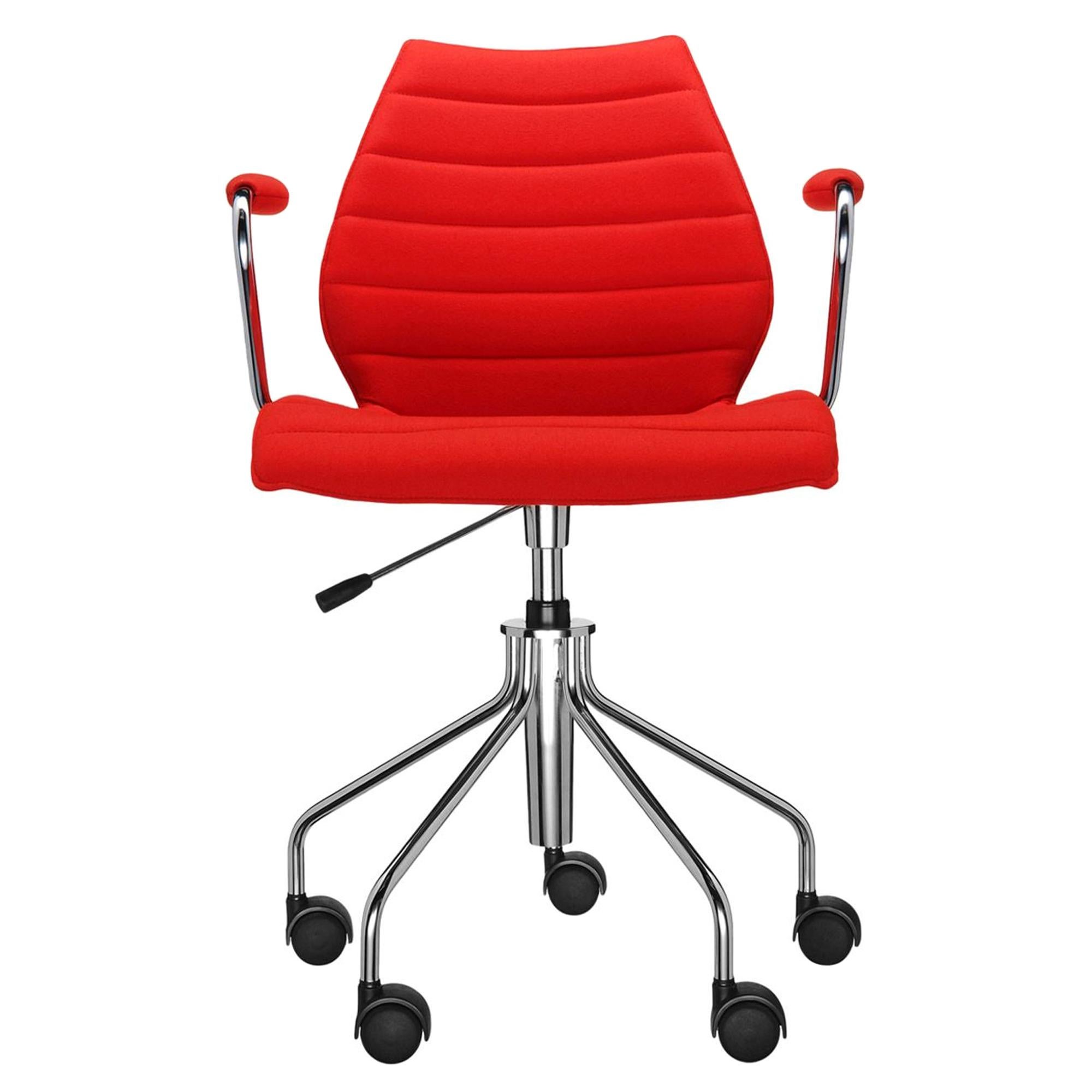 Kartell Maui Soft Trevira ArmChair in Red by Vico Magistretti
