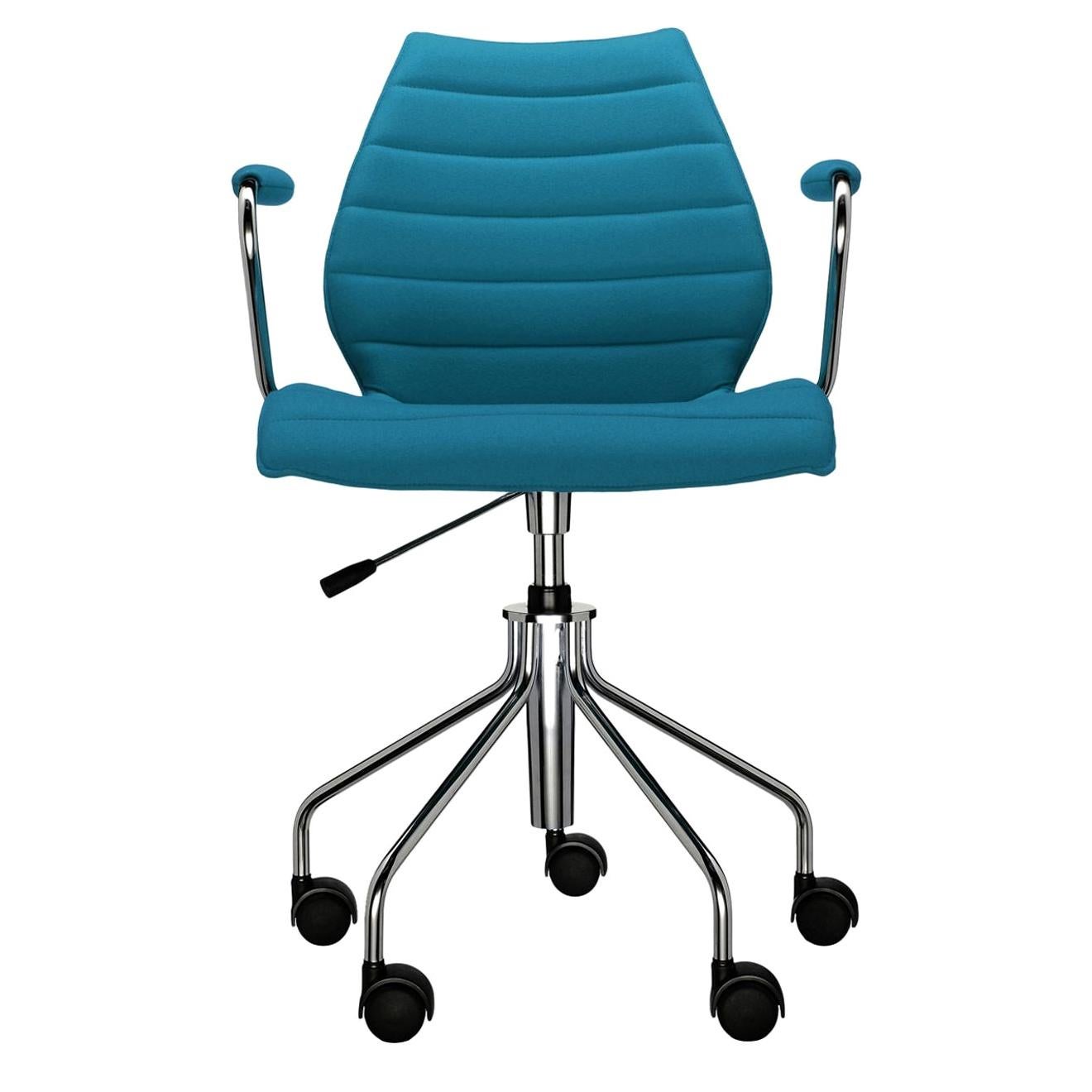 Kartell Maui Soft Trevira ArmChair in Teal by Vico Magistretti