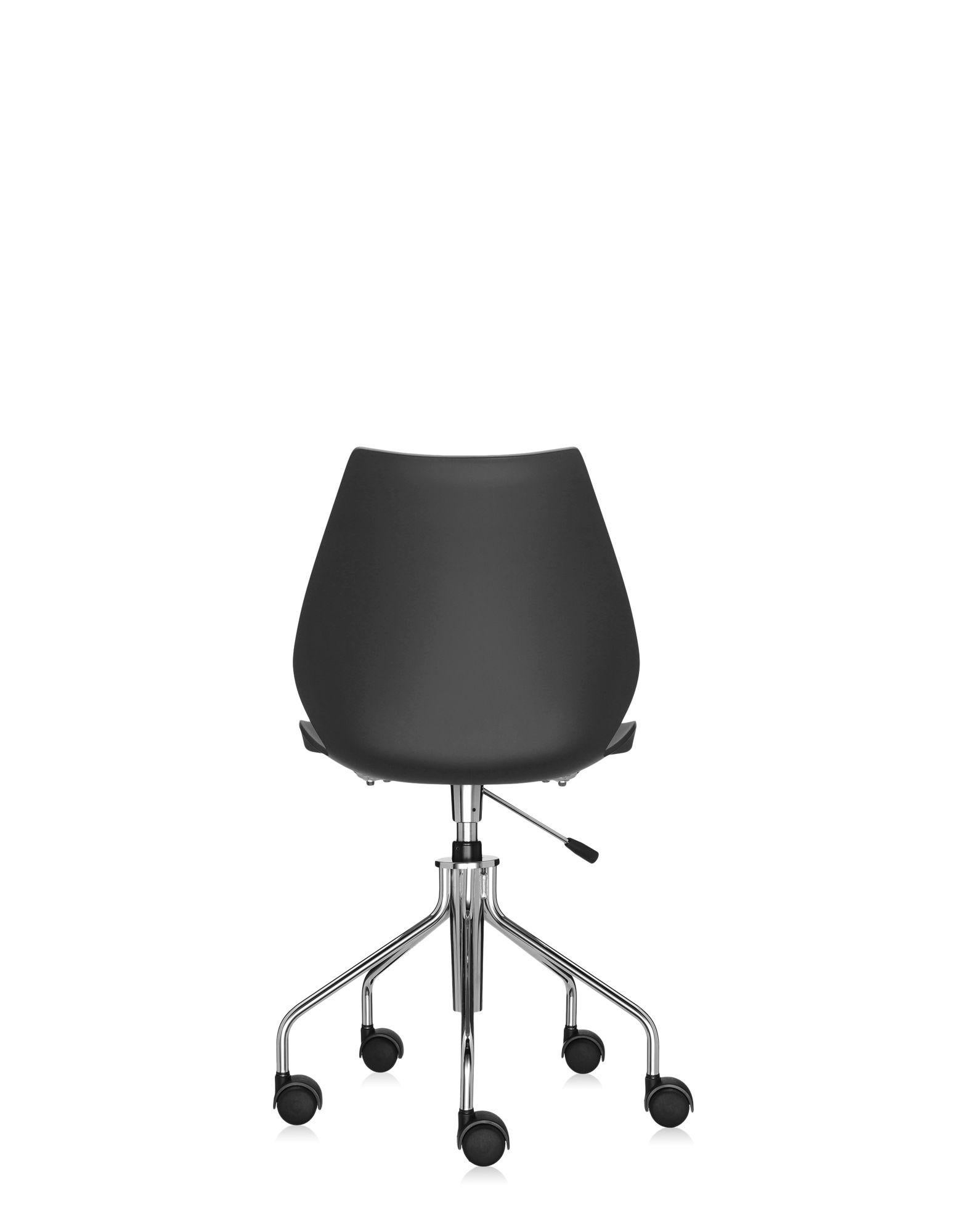 Modern Kartell Maui Swivel Chair Adjustable in Anthracite by Vico Magistretti For Sale