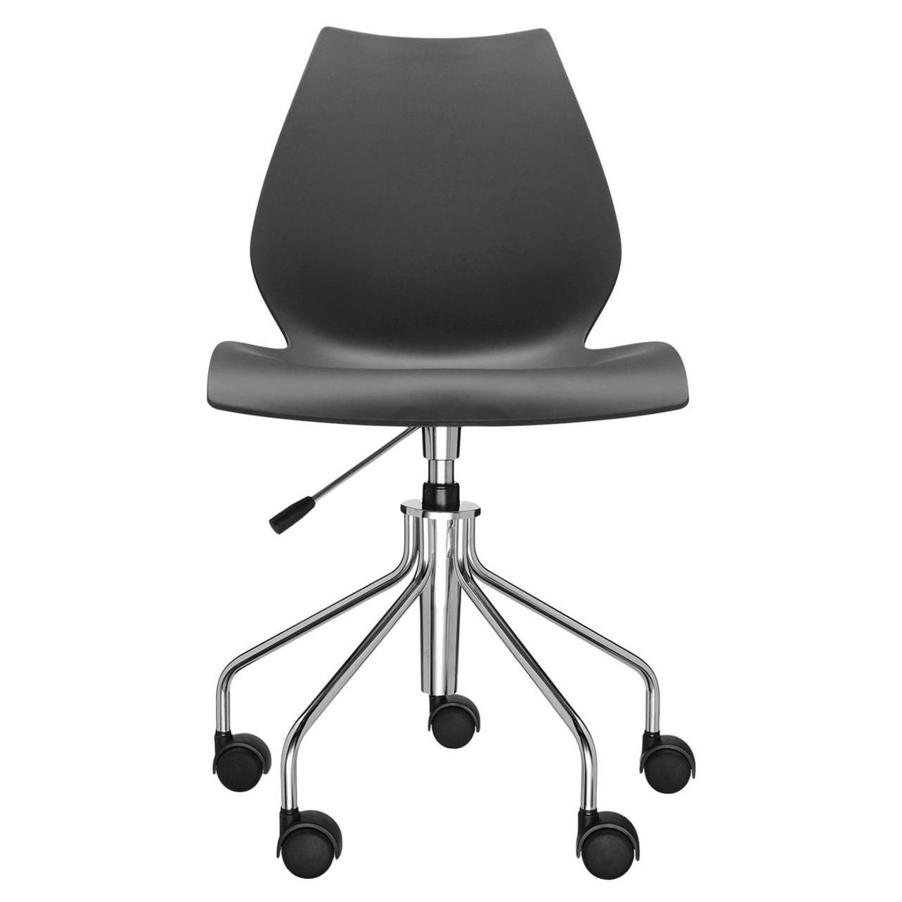 Kartell Maui Swivel Chair Adjustable in Anthracite by Vico Magistretti