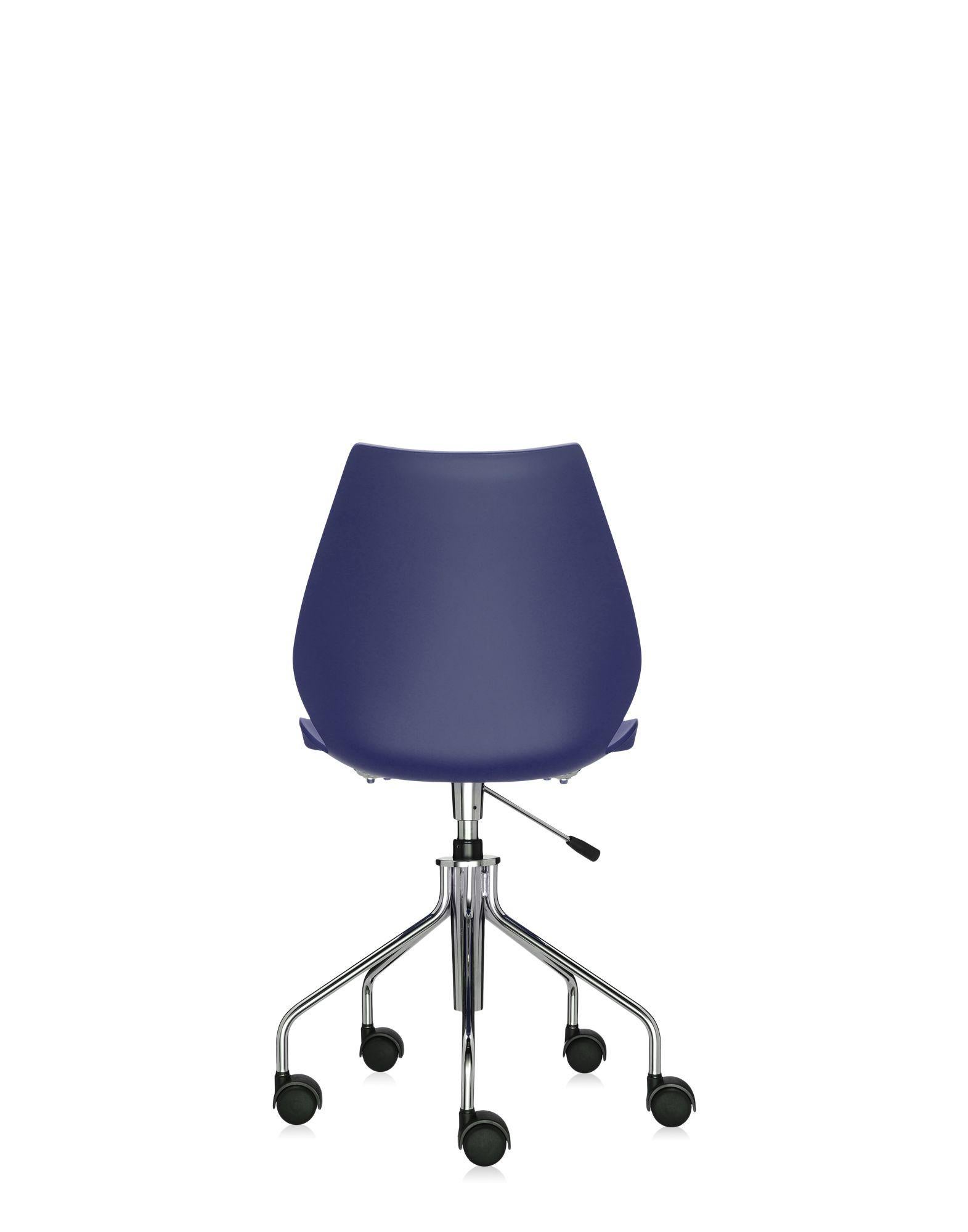 Kartell Maui Swivel Chair Adjustable in Navy Blue by Vico Magistretti 1