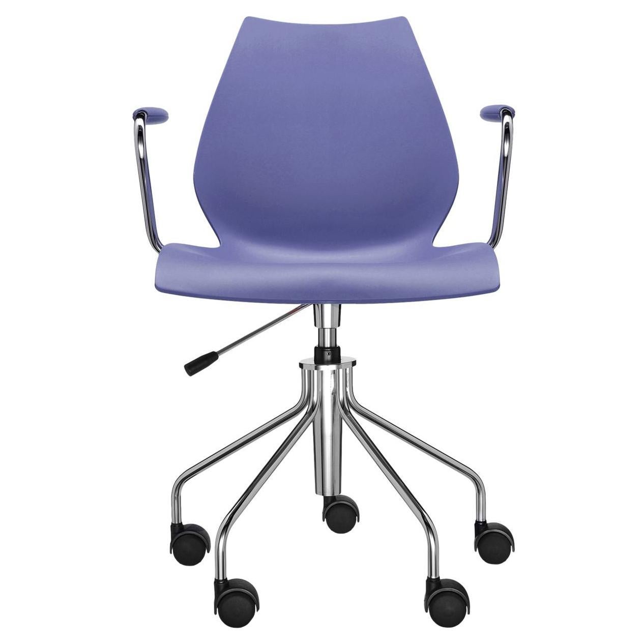 Kartell Maui Swivel Chair Adjustable in Navy Blue by Vico Magistretti