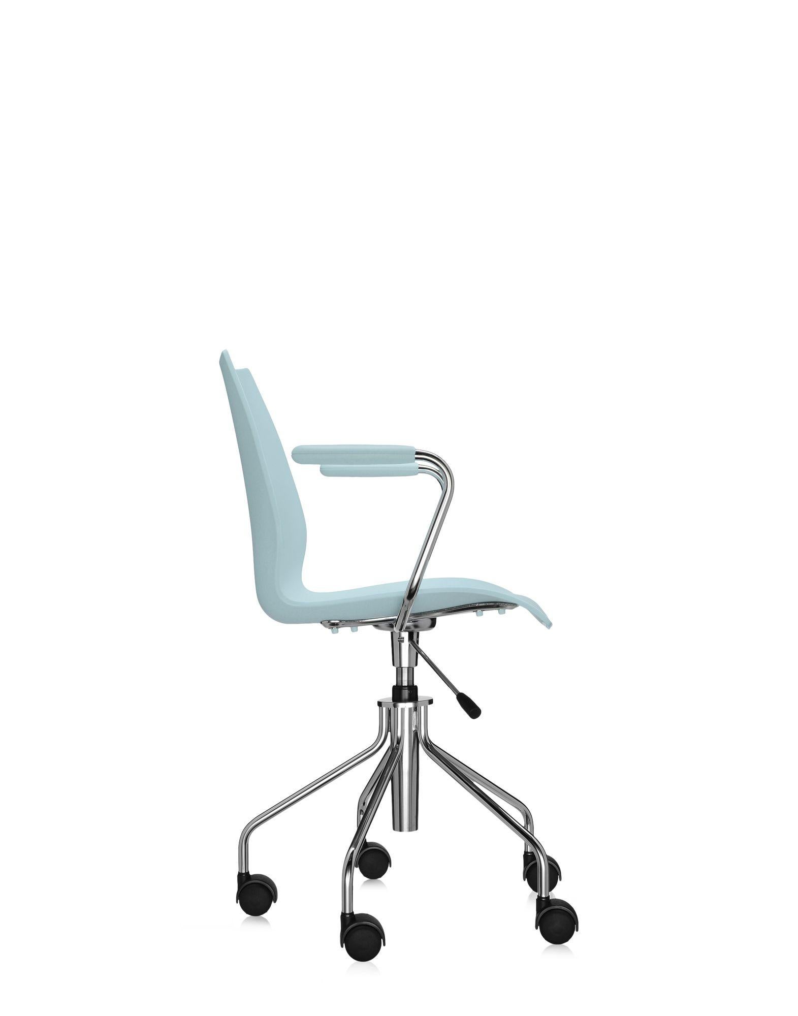 Modern Kartell Maui Swivel Chair Adjustable in Pale Blue by Vico Magistretti