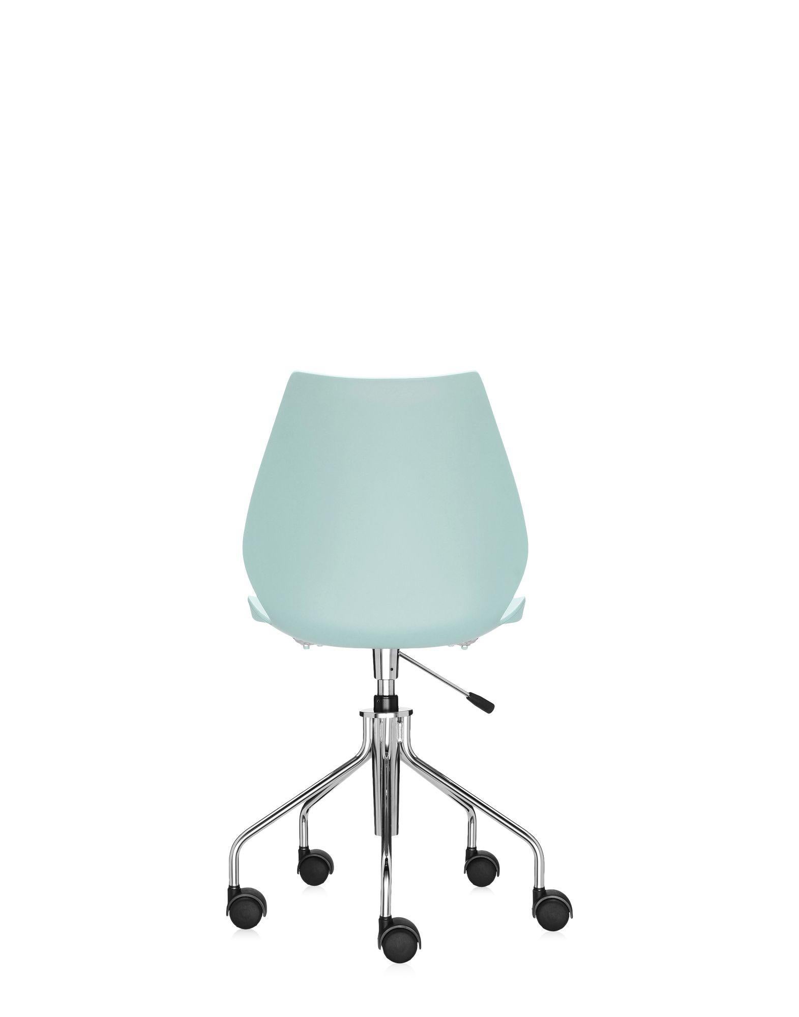 Plastic Kartell Maui Swivel Chair Adjustable in Pale Blue by Vico Magistretti