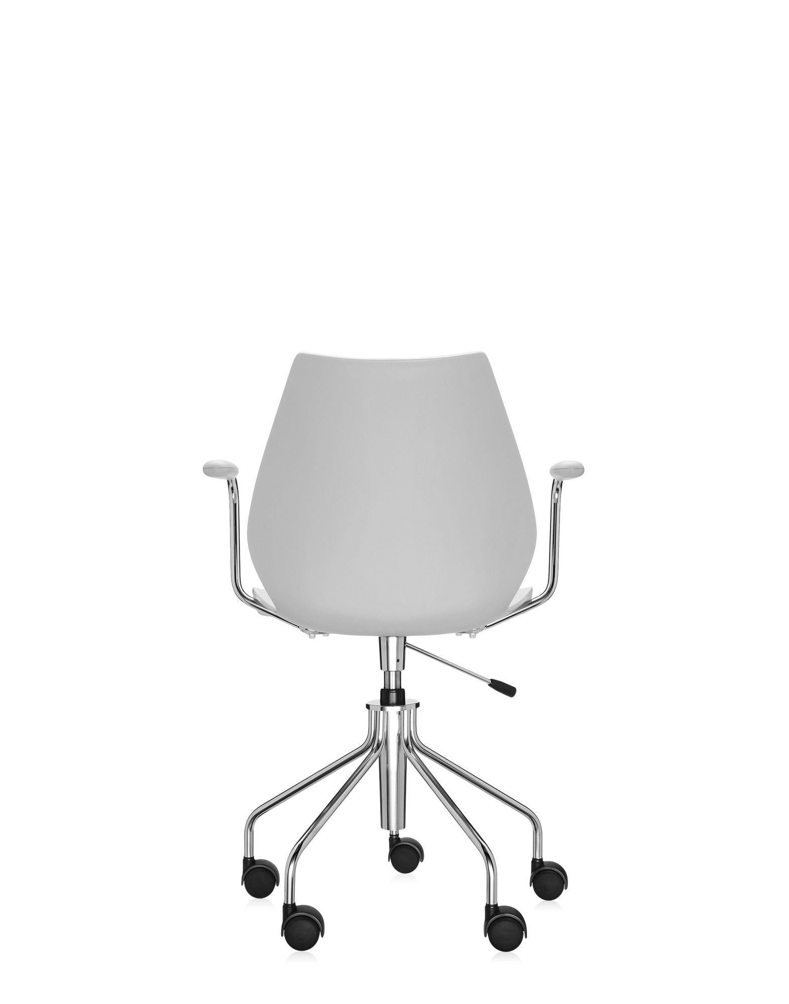 Modern Kartell Maui Swivel Chair Adjustable in Pale Grey by Vico Magistretti