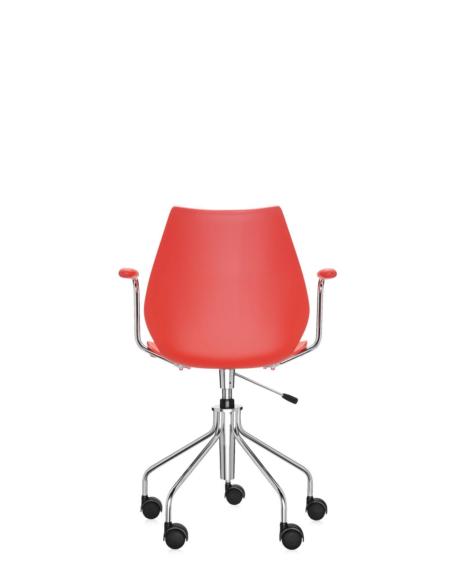 Silla Giratoria Ajustable Kartell Maui en Rojo Púrpura by Vico Magistretti 1