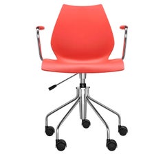 Silla Giratoria Ajustable Kartell Maui en Rojo Púrpura by Vico Magistretti