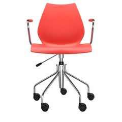 Kartell Maui Swivel Chair Adjustable in Purple Red by Vico Magistretti