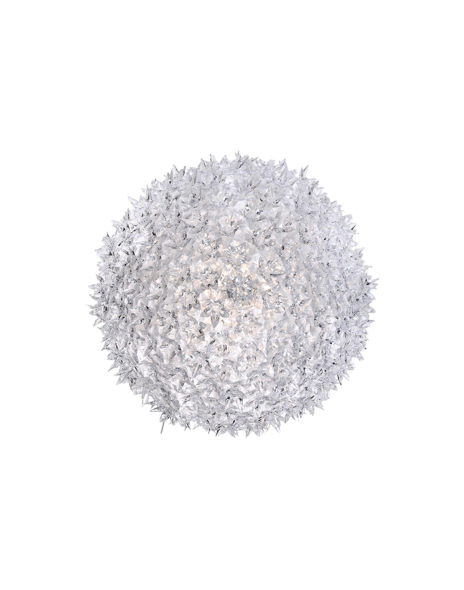 The Bloom New lamp family with its elliptical shape and distinctive original structure covered by sparkling polycarbonate flowers as pure and precious as crystal comes in, wall light. As delicate as a spring bouquet, Bloom lights offer new and