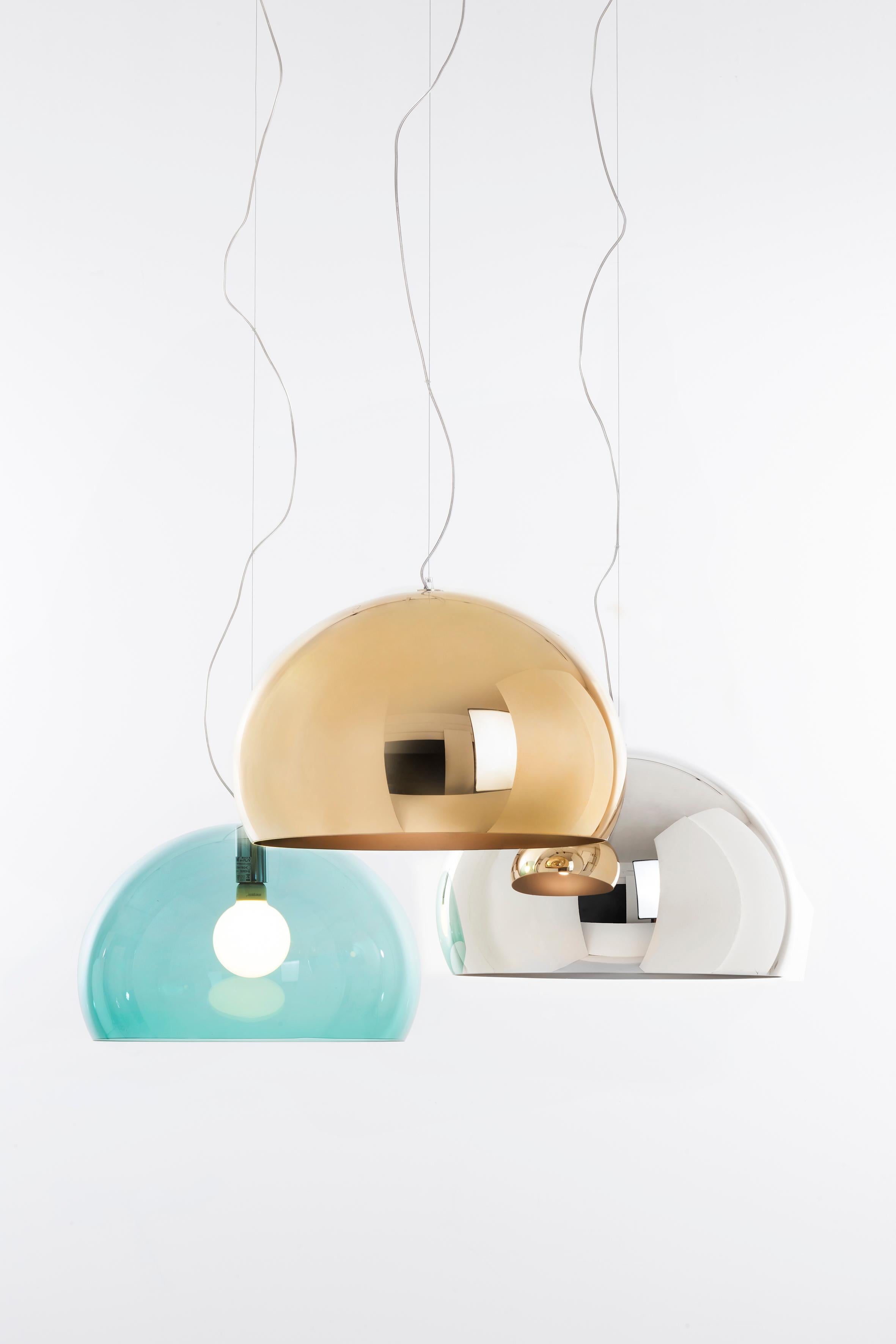 XXIe siècle et contemporain Lampe à suspension Kartell FL/Y de taille moyenne en bleu de Ferruccio Laviani en vente