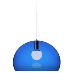 Kartell Medium FL/Y Pendant Light in Blue by Ferruccio Laviani