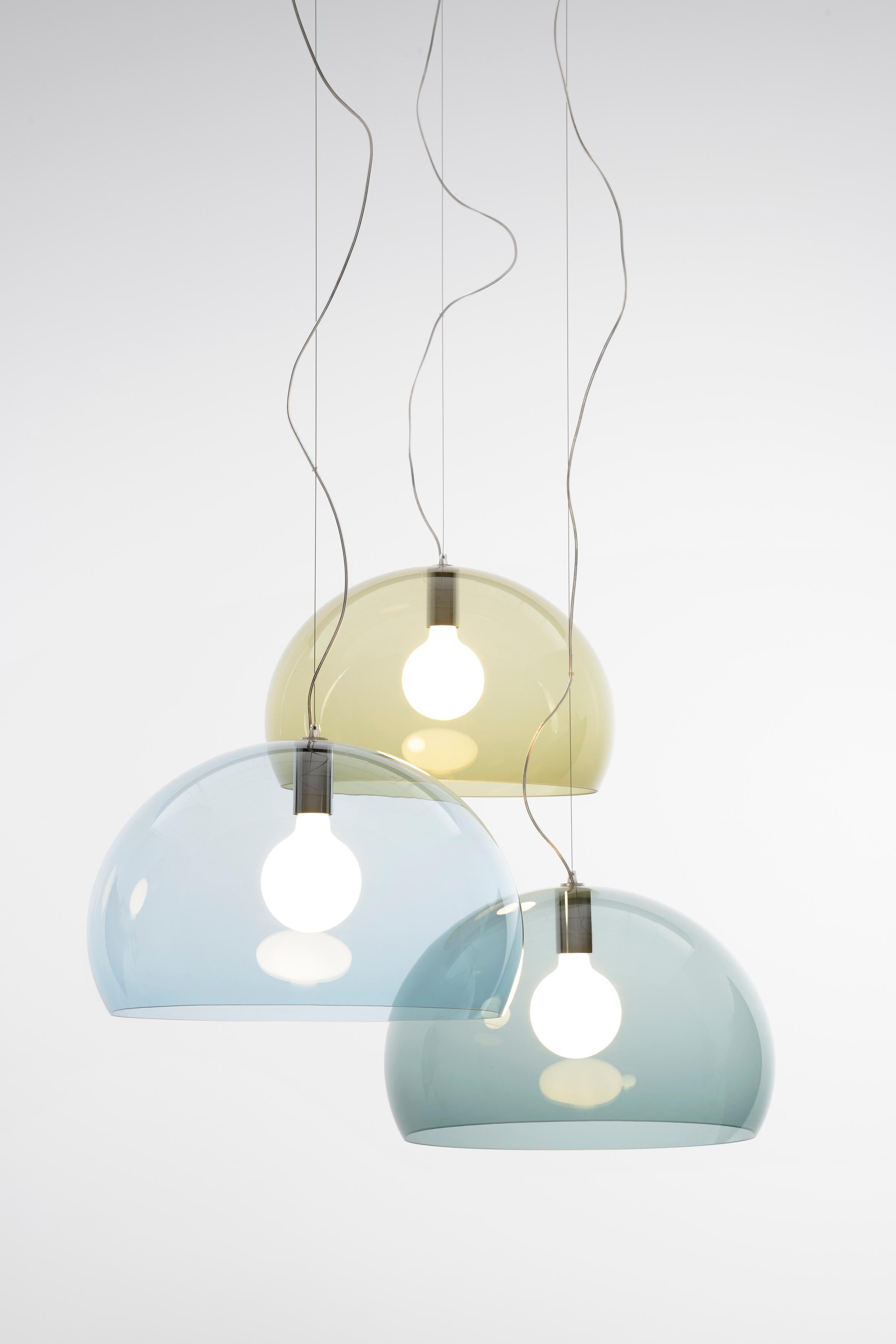 Modern Kartell Medium FL/Y Pendant Light in Burgundy by Ferruccio Laviani For Sale