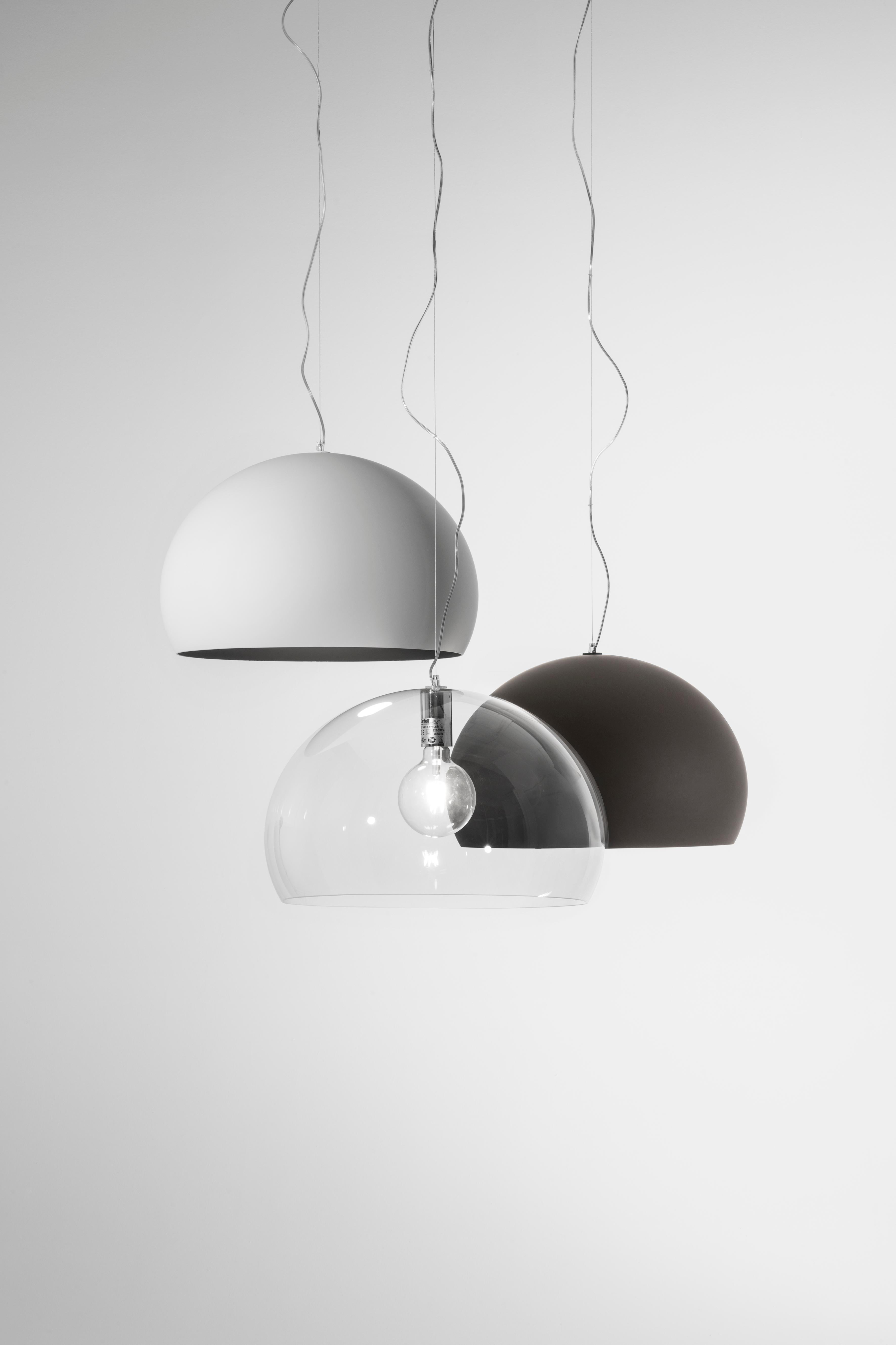 Contemporary Kartell Medium FL/Y Pendant Light in Glossy Black by Ferruccio Laviani For Sale