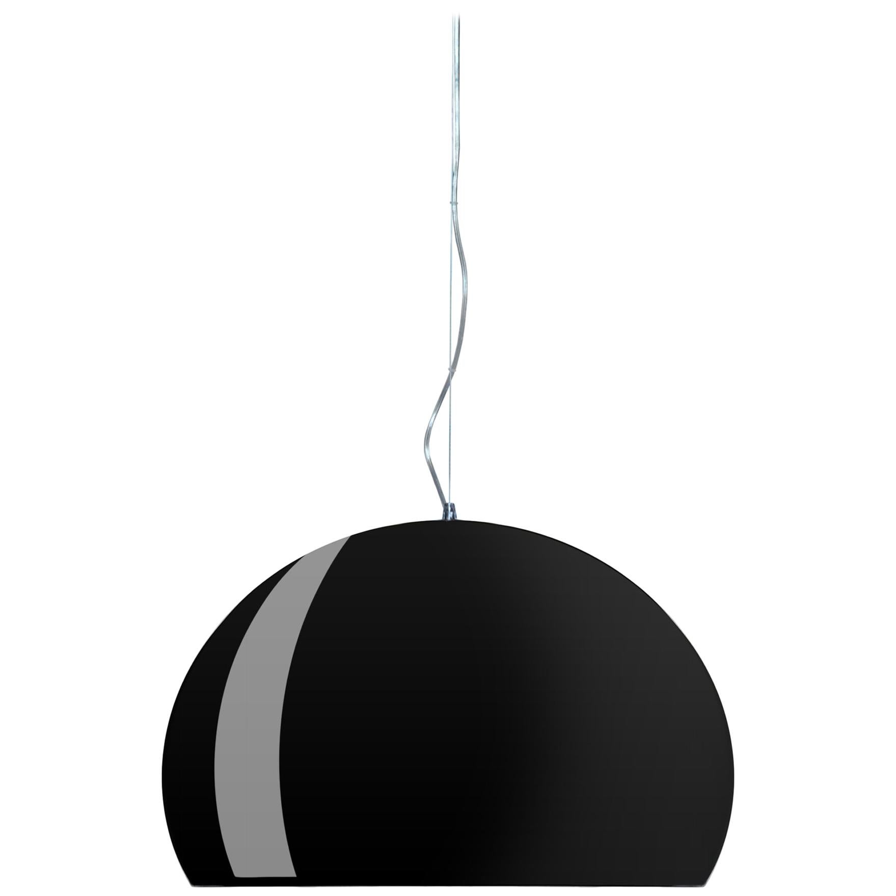 Kartell Medium FL/Y Pendant Light in Glossy Black by Ferruccio Laviani For Sale
