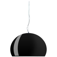 Kartell Medium FL/Y Pendant Light in Glossy Black by Ferruccio Laviani