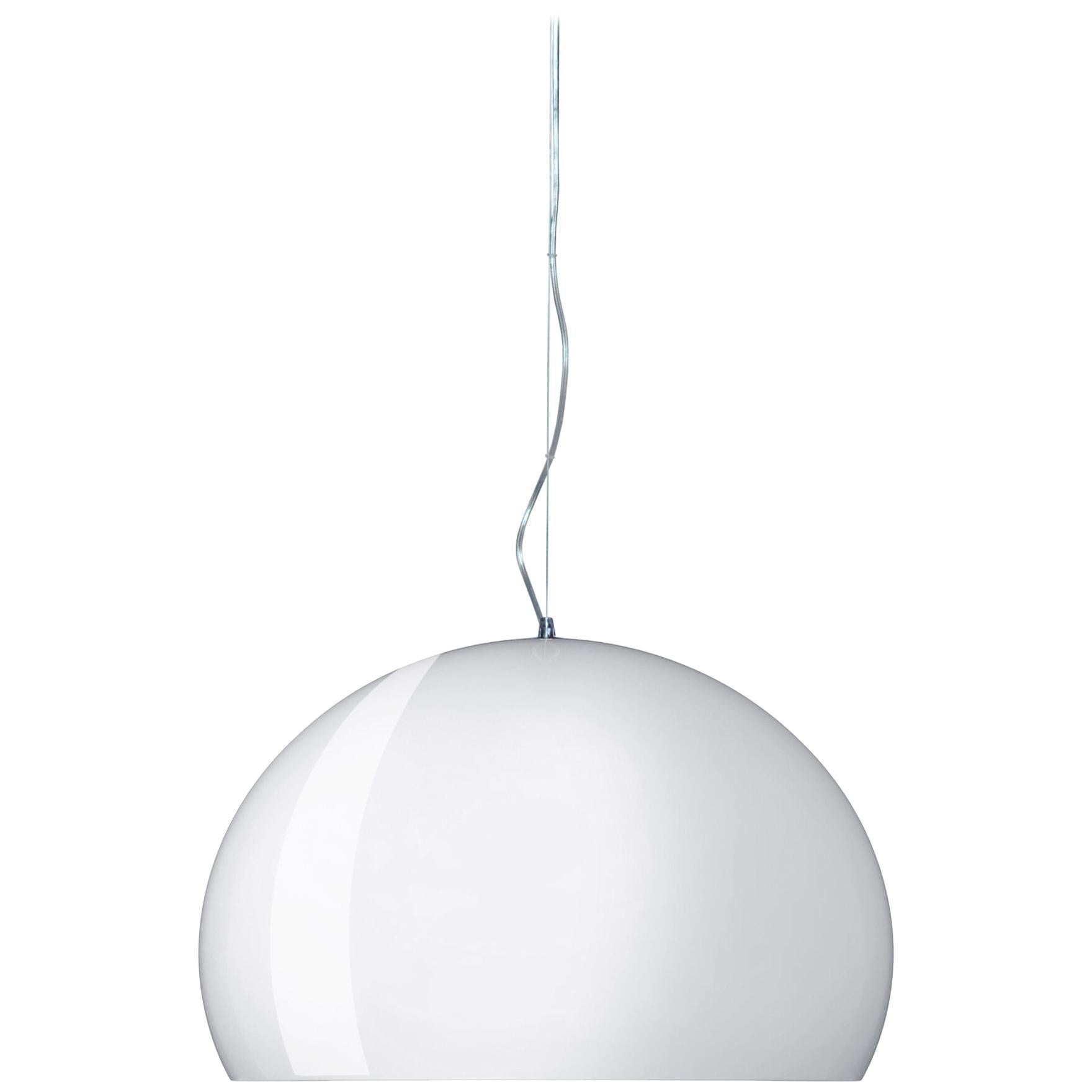 Lampe à suspension Kartell FL/Y de taille moyenne en blanc brillant de Ferruccio Laviani en vente