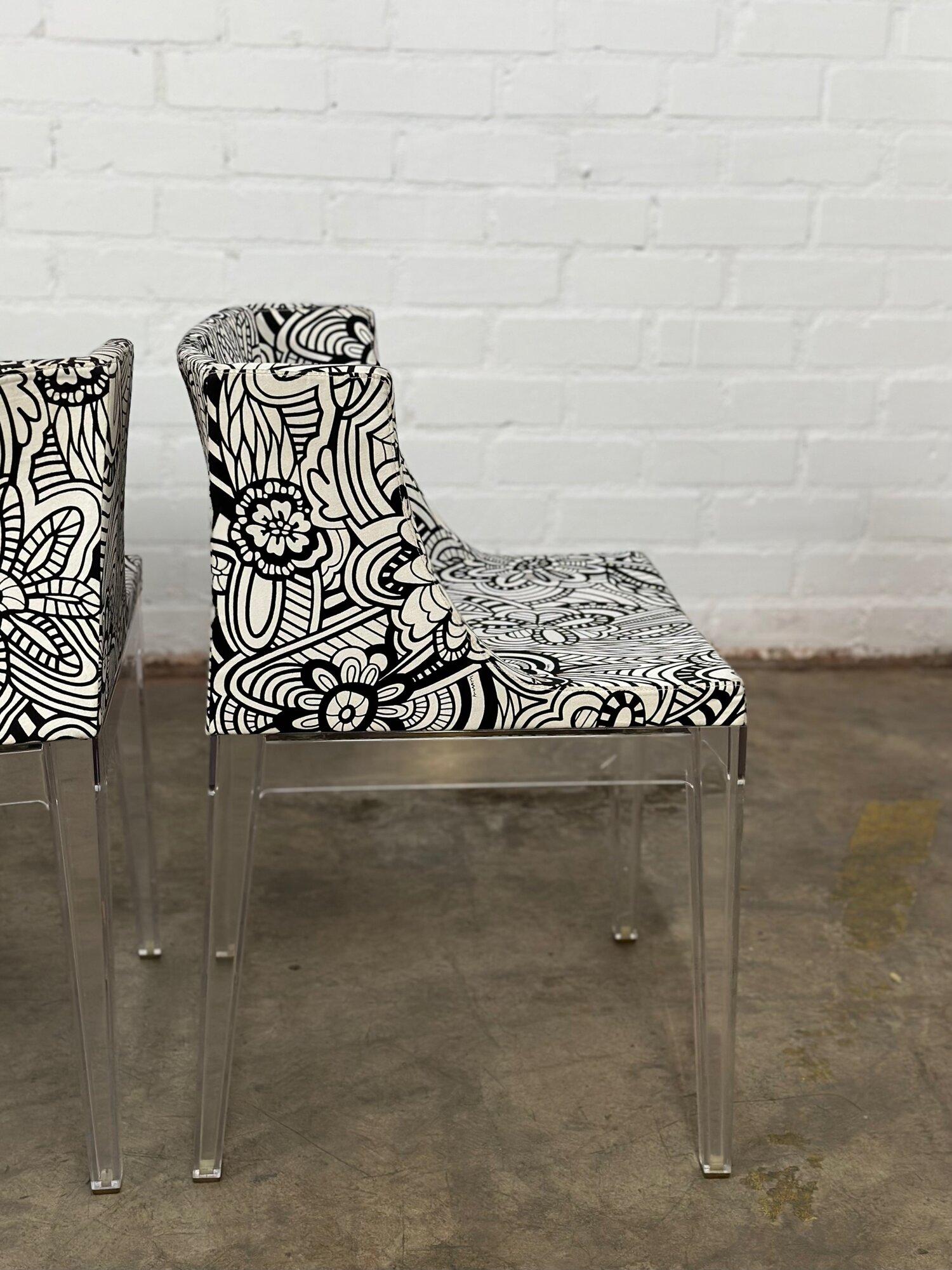 Fabric Kartell Missoni Madamoiselle Chairs, Set of 4