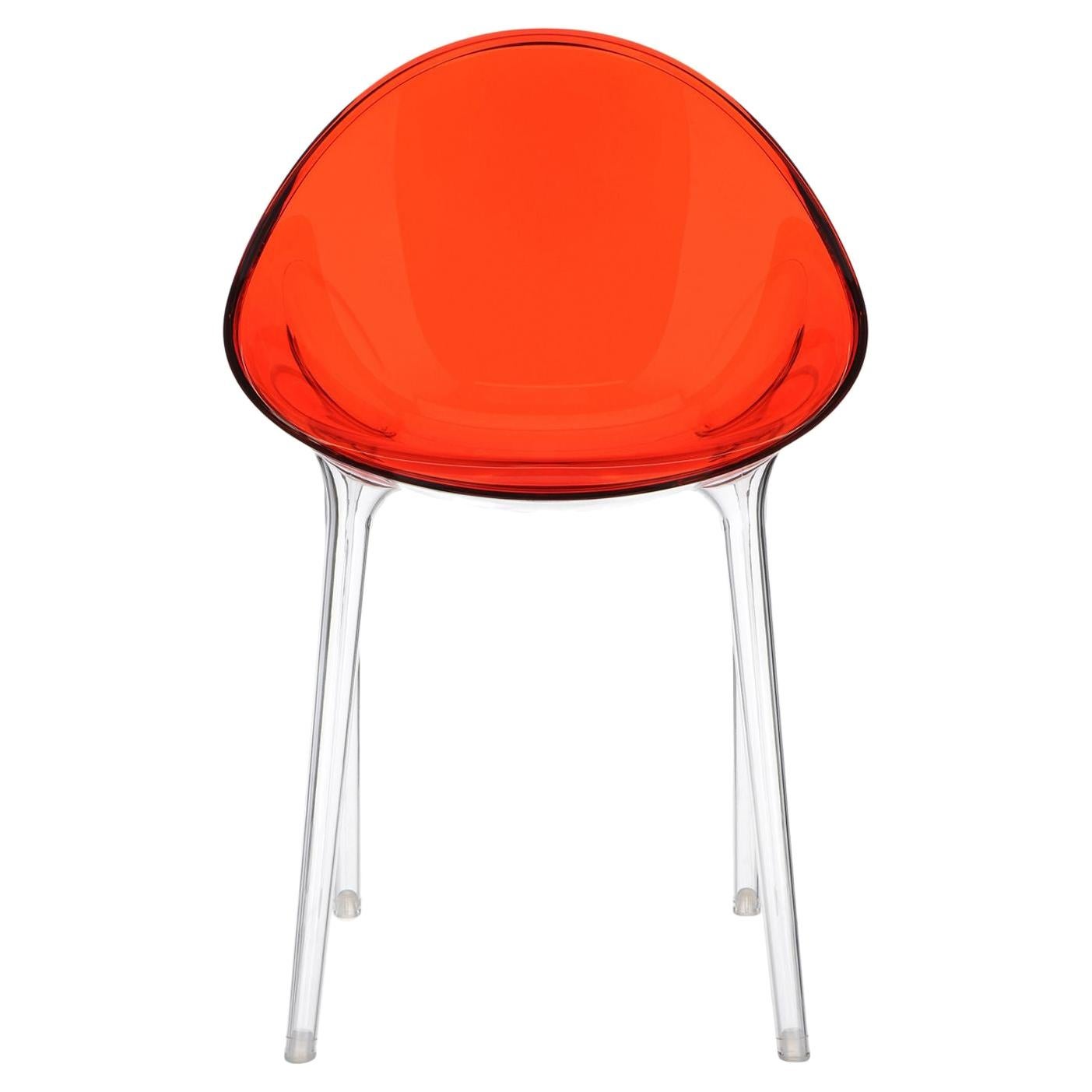 Pair of Philippe Starck "Eros" by Kartell Red Italian Lucite Swivel