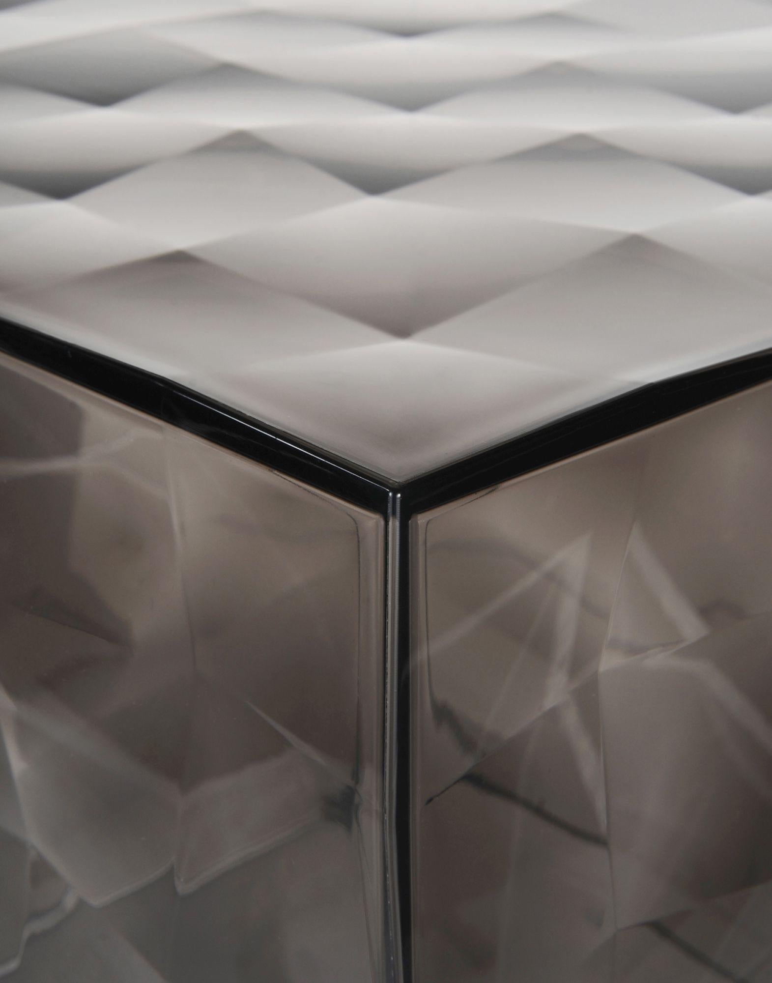 Italian Kartell Optic Cube in Smoke by Patrick Jouin For Sale