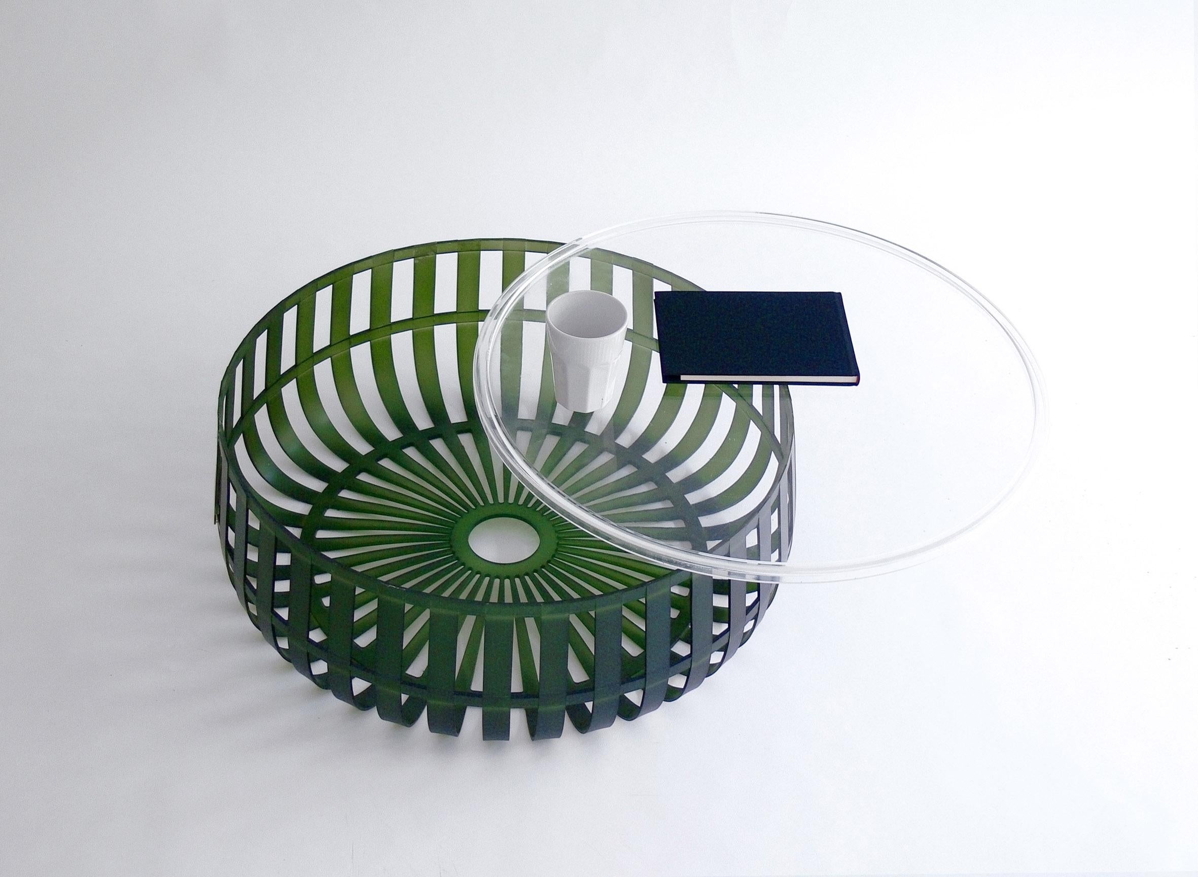 Modern Kartell Panier Coffee Table in Dark Green by Ronan & Erwan Bouroullec For Sale