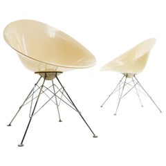 Kartell Philippe Starck Eros Stühle aus Lucite und Chrom, Mitte des Jahrhunderts