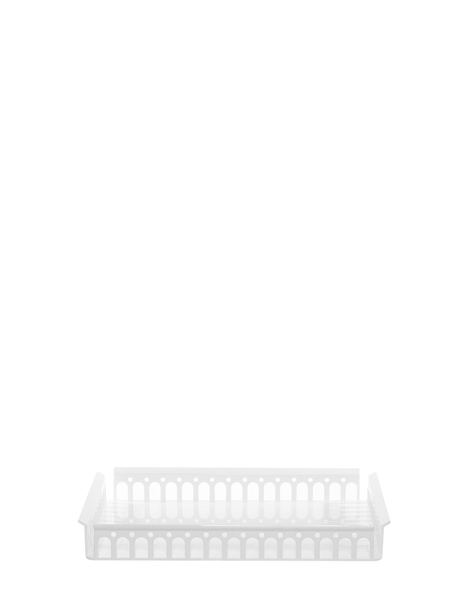 Crystal Kartell Piazza Tray in White by Fabio Novembre For Sale