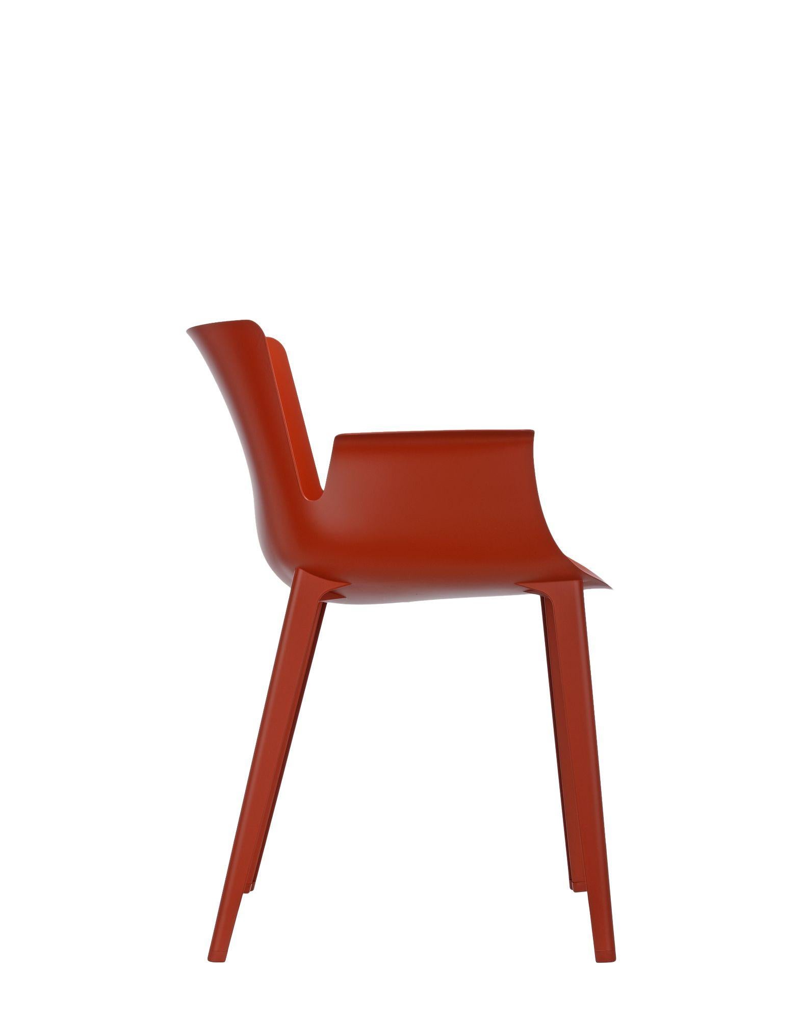 Moderne Chaise Kartell Piuma en orange rouille de Piero Lissoni en vente