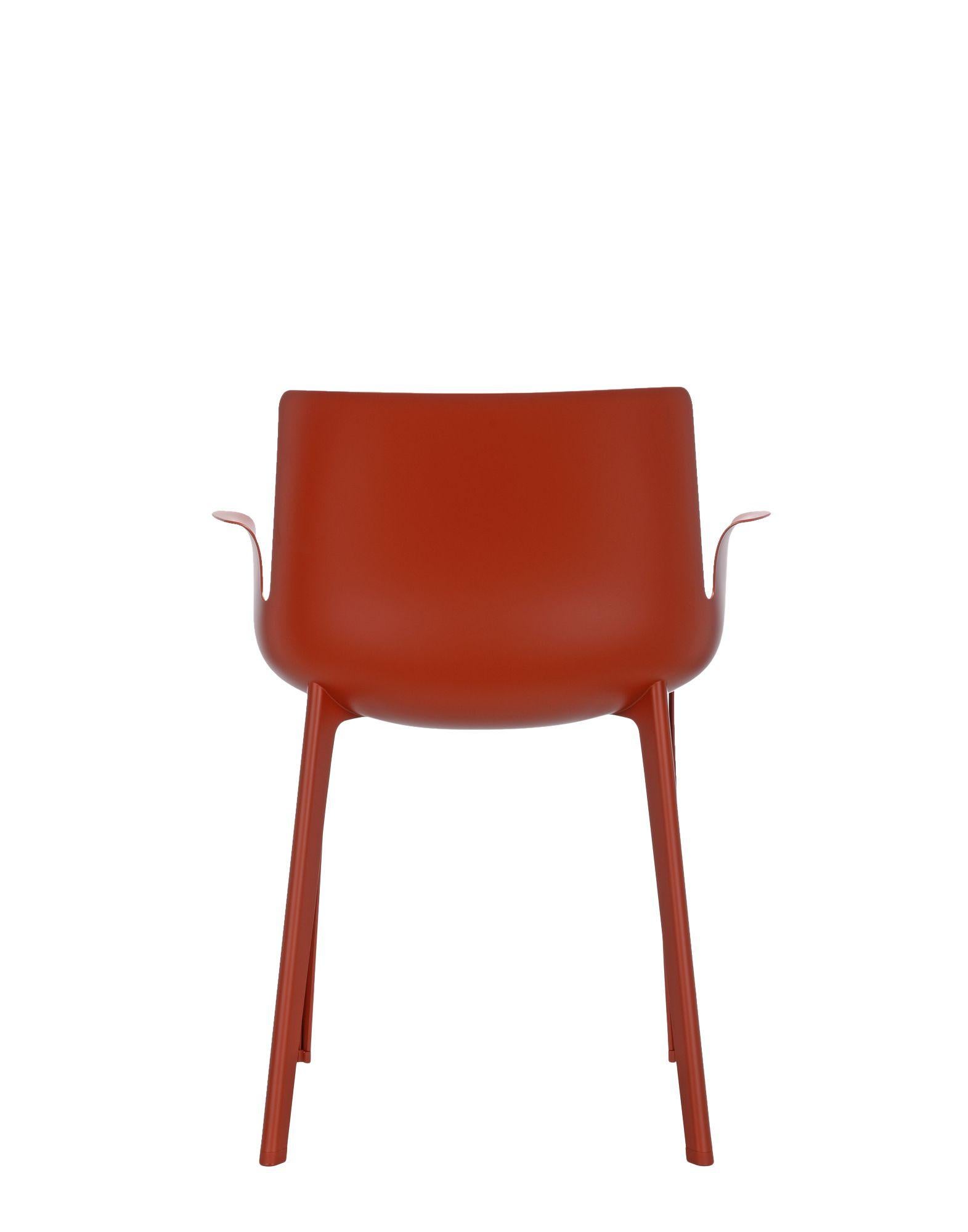 Italian Kartell Piuma Chair in Rusty Orange by Piero Lissoni For Sale