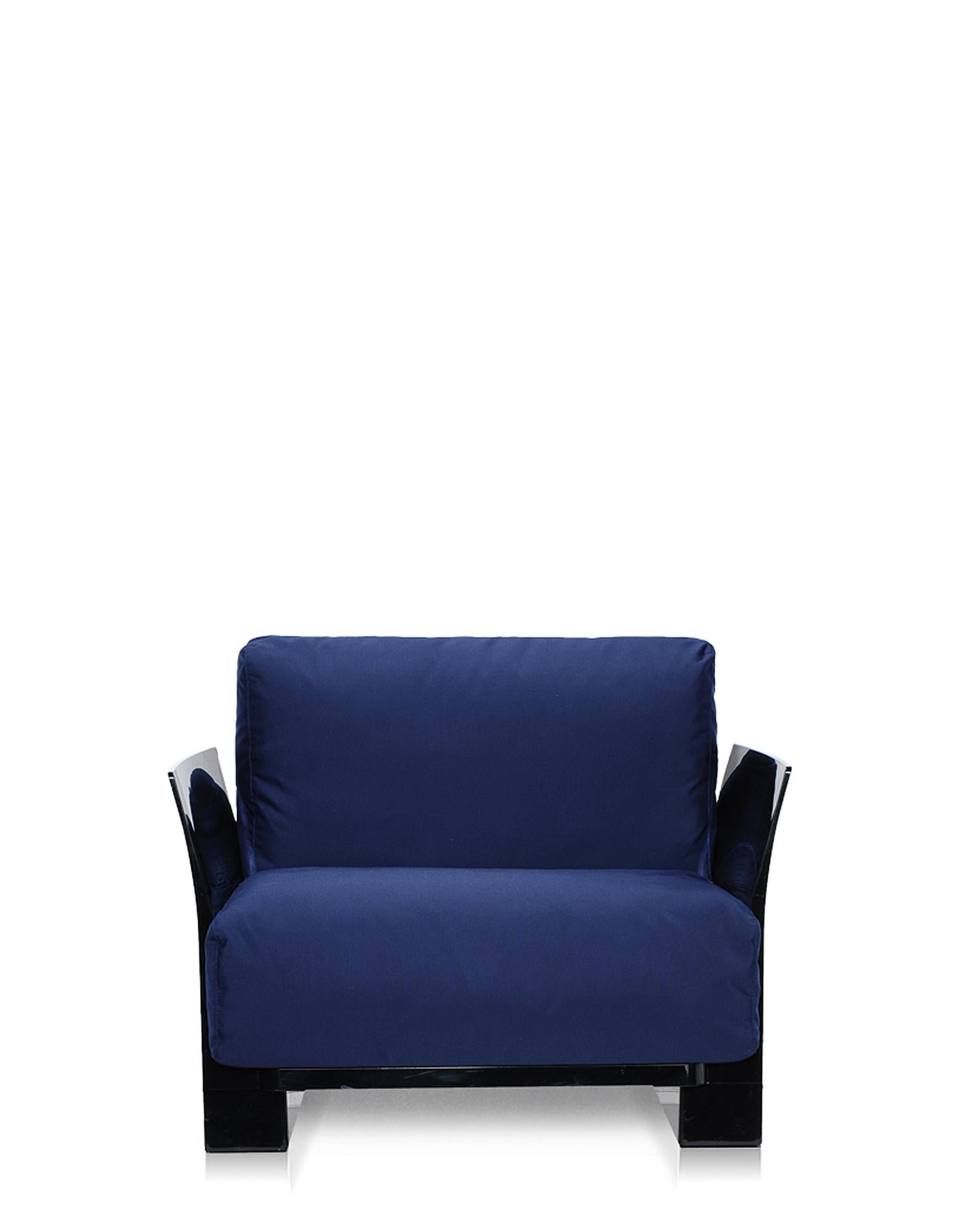 Kartell Pop Outdoor-Sessel in Blau von Piero Lissoni (Stoff) im Angebot