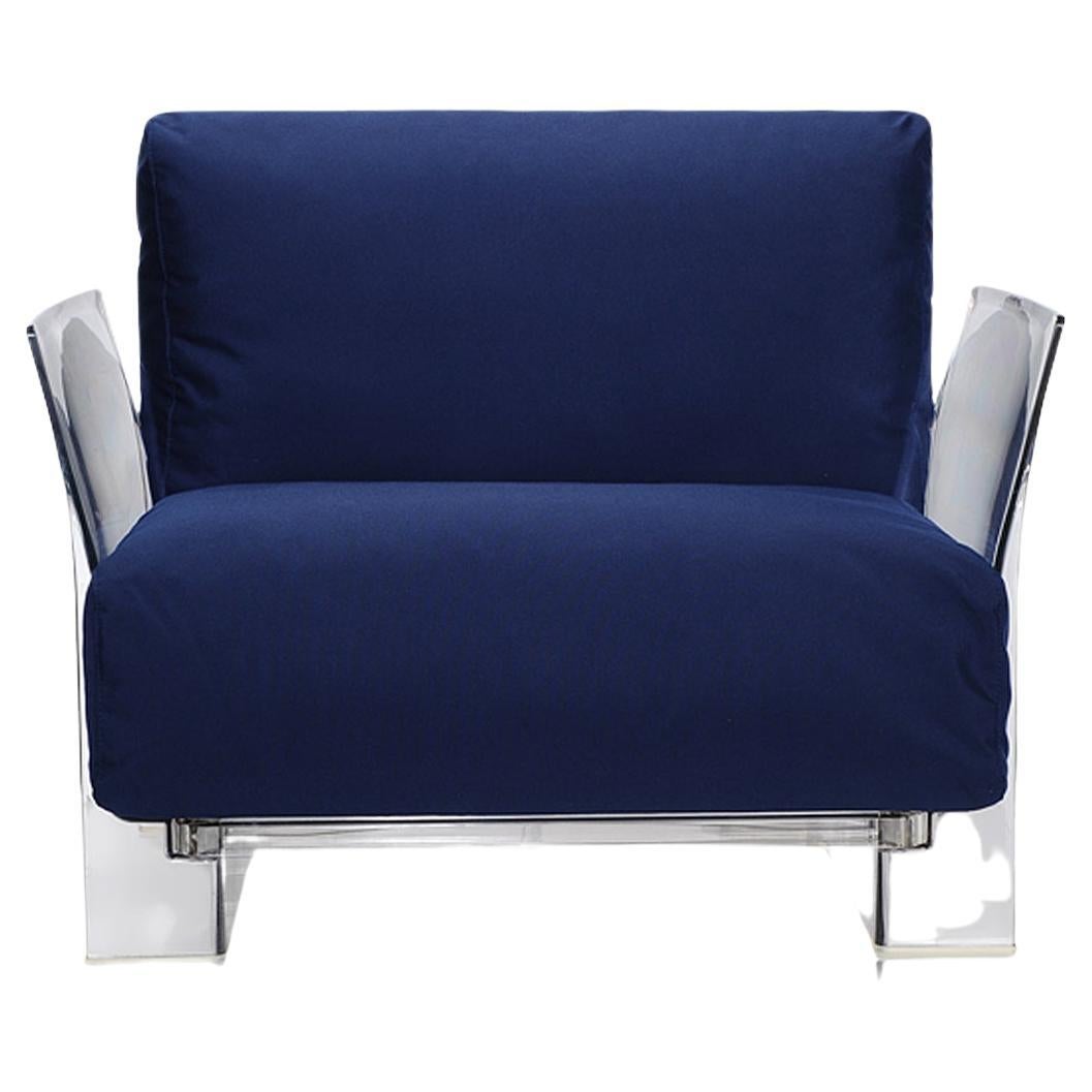 Fauteuil d'extérieur Kartell Pop en bleu de Piero Lissoni