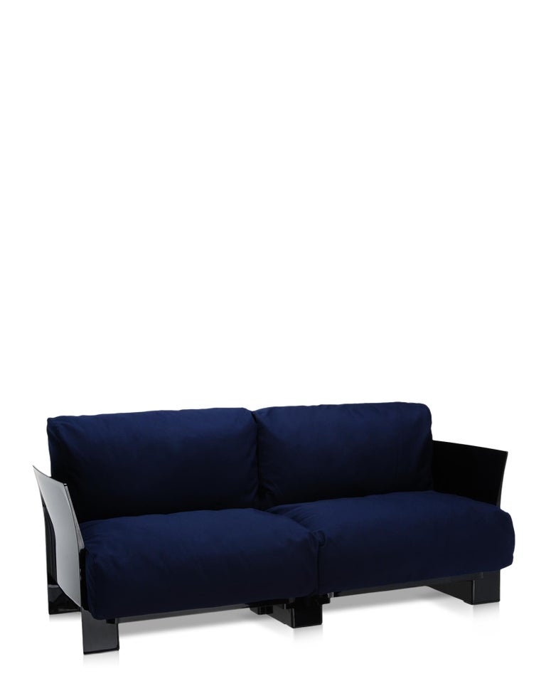 Kartell Pop Outdoor Sofa in Sunbrella Blue by Piero Lissoni For