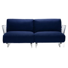 Kartell Pop Outdoor Sofa in Sunbrella Blue by Piero Lissoni