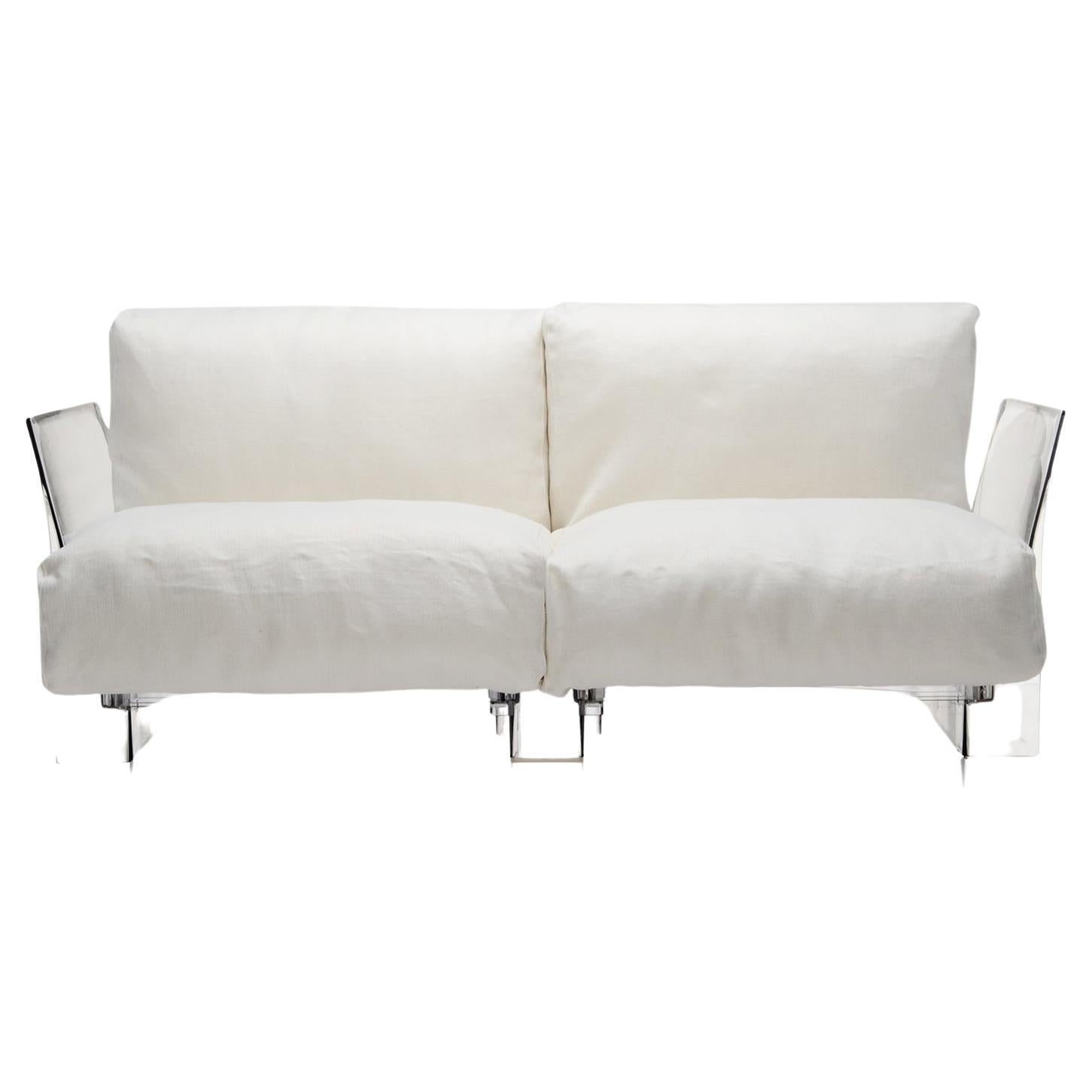 Kartell Pop Outdoor-Sofa in Sonnenschirmweiß von Piero Lissoni