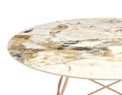 Kartell Round Glossy Table in Symphonie Marble by Antonio Citterio