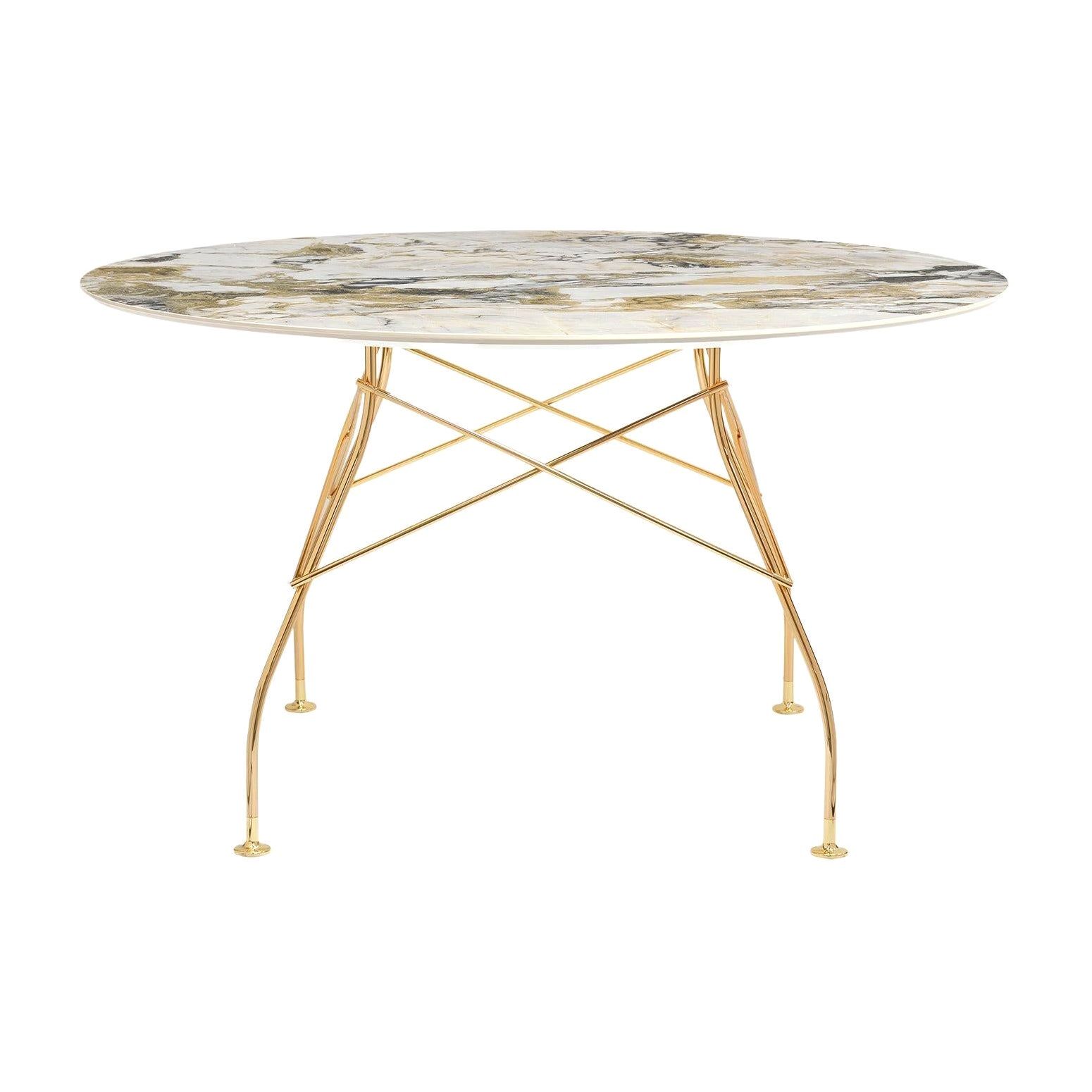 Kartell Tavolo rotondo lucido in marmo Symphonie di Antonio Citterio