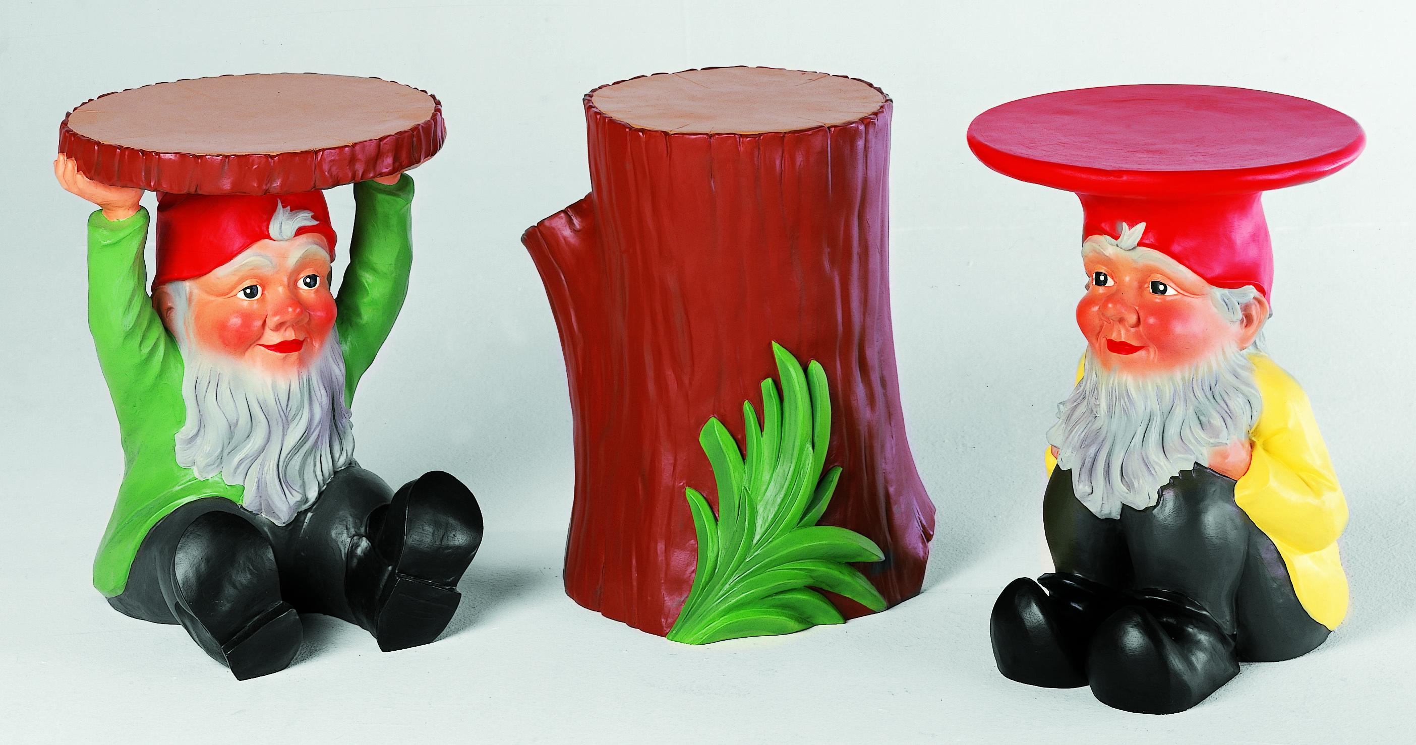 Kartell Saint-Esprit Tree Trunk Table-Stool in Red & Green by Philippe Starck In New Condition For Sale In Brooklyn, NY
