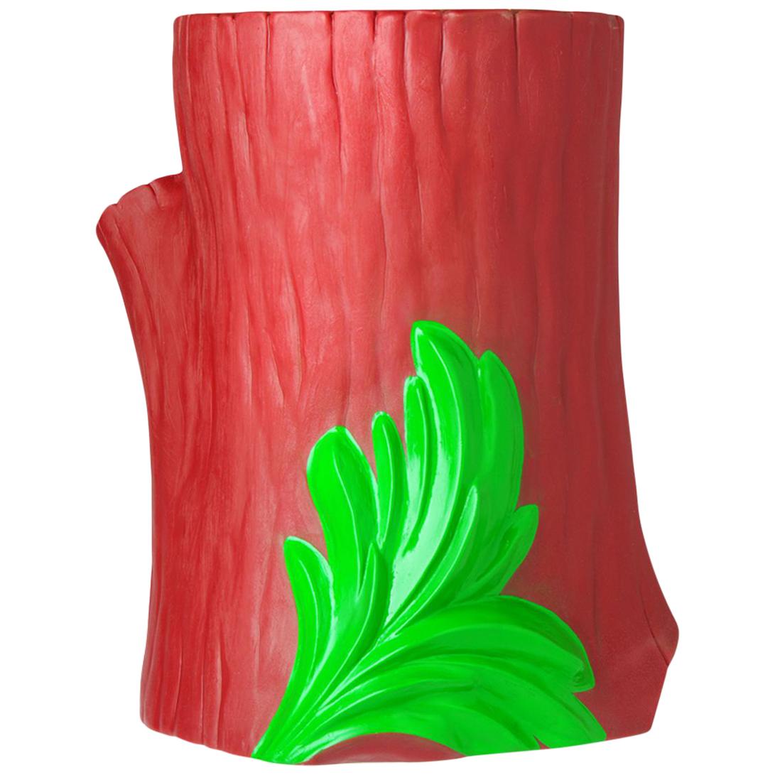 Kartell Saint-Esprit Tree Trunk Table-Stool in Red & Green by Philippe Starck For Sale