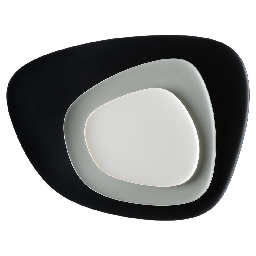 Kartell Set of 3 Namaste Plates in Black and Grey by Jean-Marie Massaud For Sale