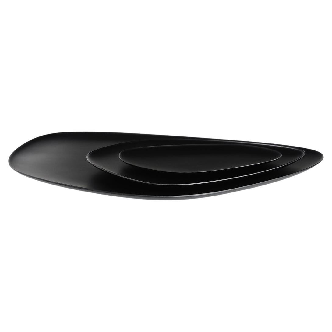 Kartell Set of 3 Namaste Plates in Black by Jean-Marie Massaud For Sale