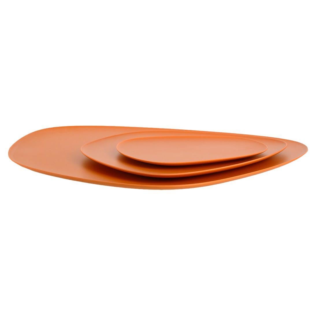 Kartell Set of 3 Namaste Plates in Orange by Jean-Marie Massaud