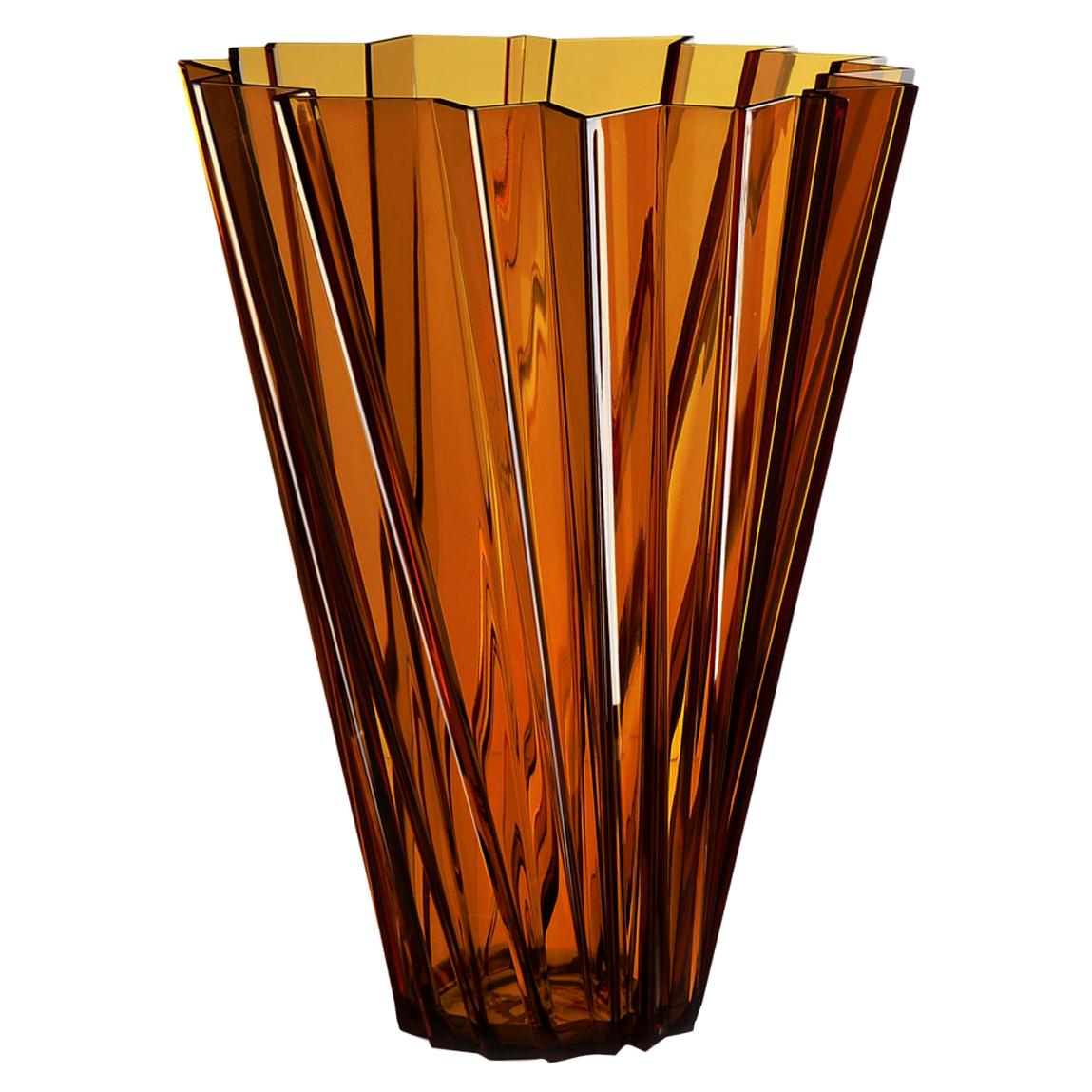 Kartell Shanghai Vase in Amber by Mario Bellini For Sale