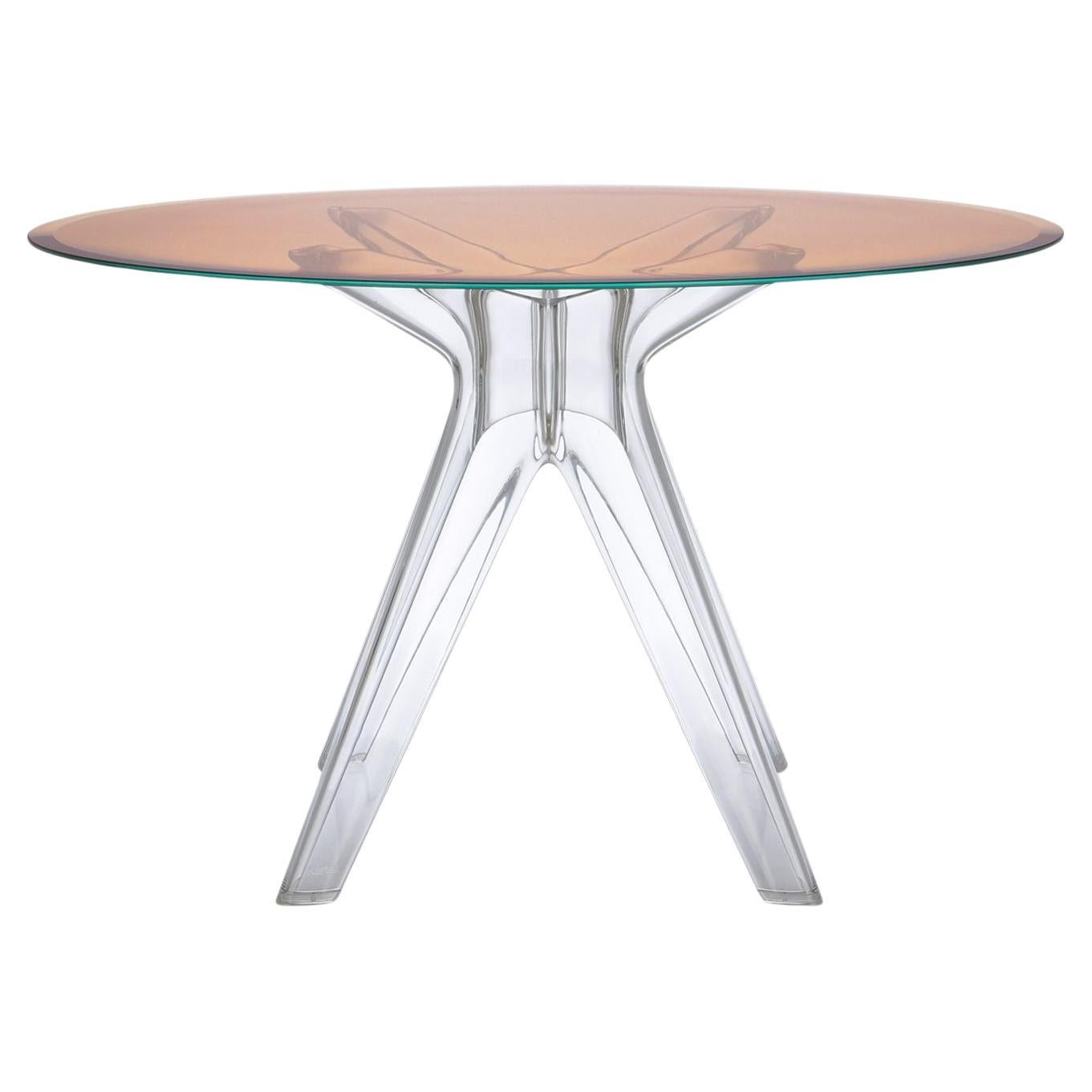 Table basse ronde Kartell Sir Gio avec plateau en bronze de Philippe Starck en vente