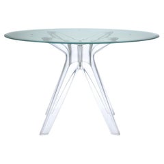 Tavolino rotondo Kartell Sir Gio con piano verde di Philippe Starck