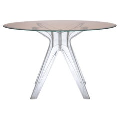 Table basse ronde Sir Gio avec plateau rose de Philippe Starck pour Kartell