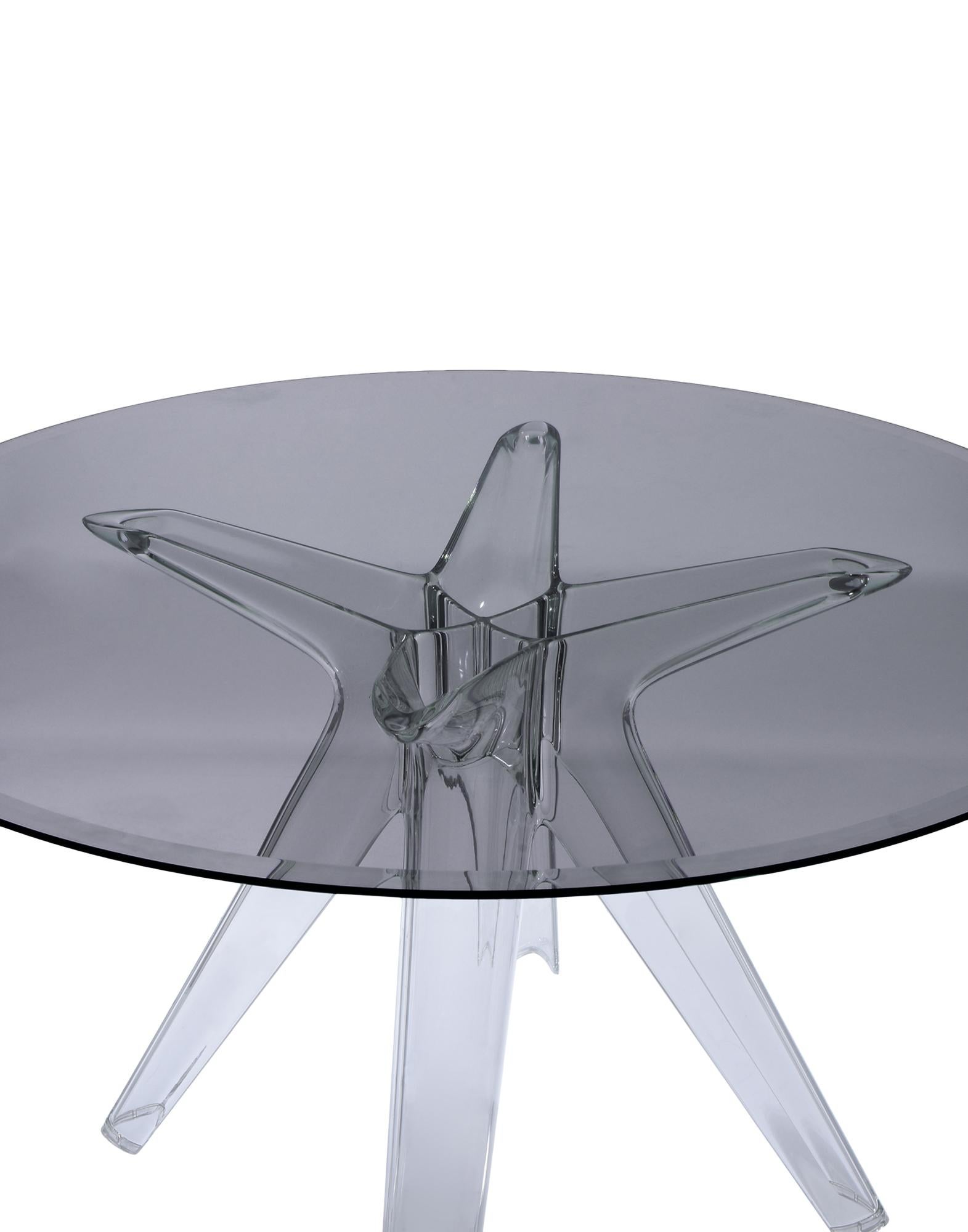 Modern Kartell Sir Gio Round Coffee Table with Smoke Top by Philippe Starck