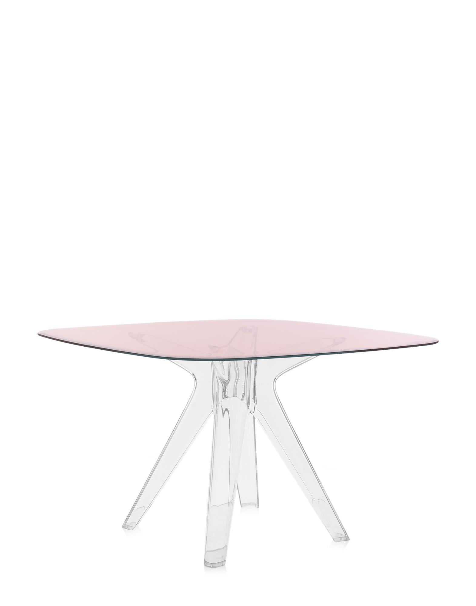 Contemporary Kartell Sir Gio Square Coffee Table with Pink Top by Philippe Starck