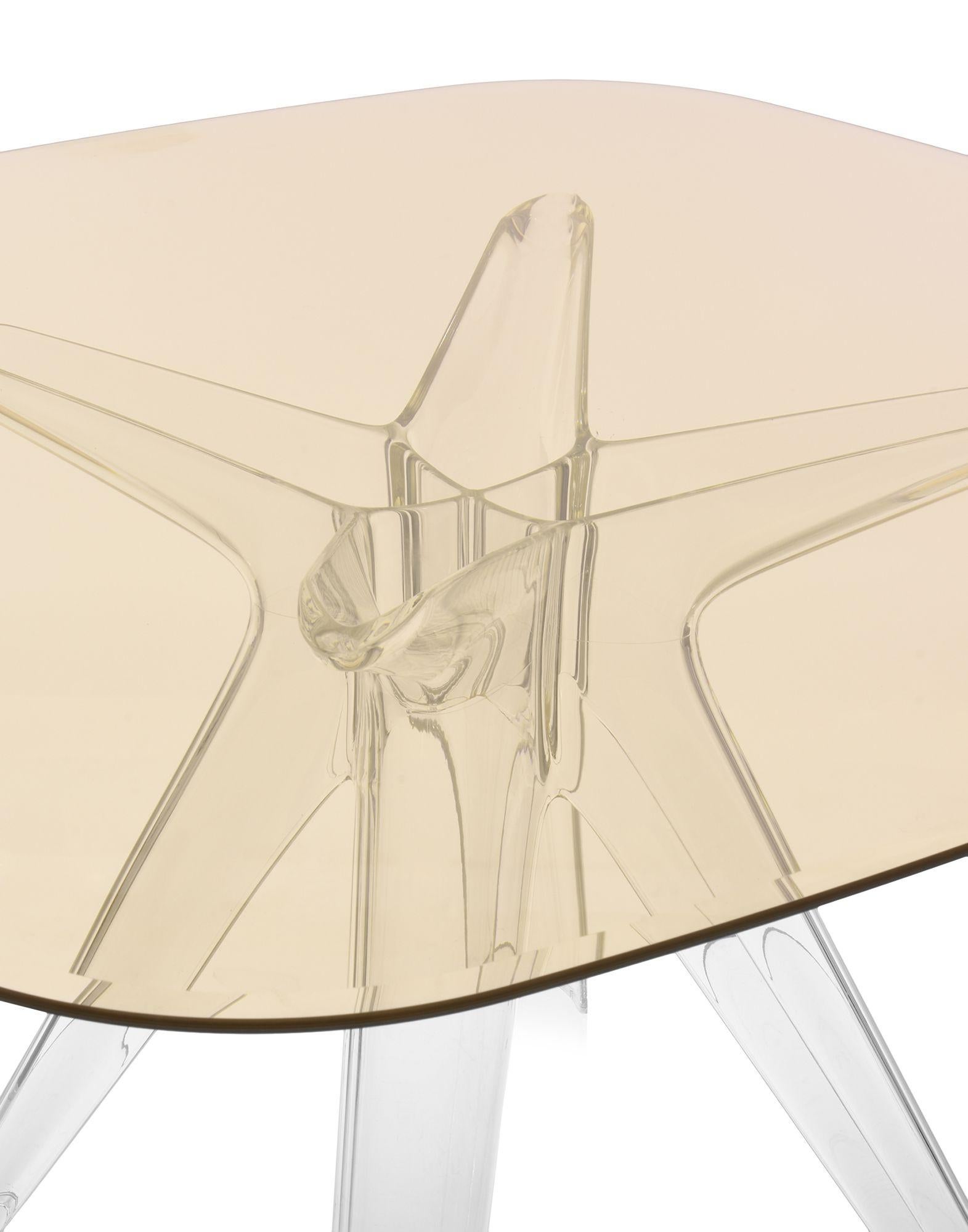 Modern Kartell Sir Gio Square Coffee Table with Bronze Top by Philippe Starck